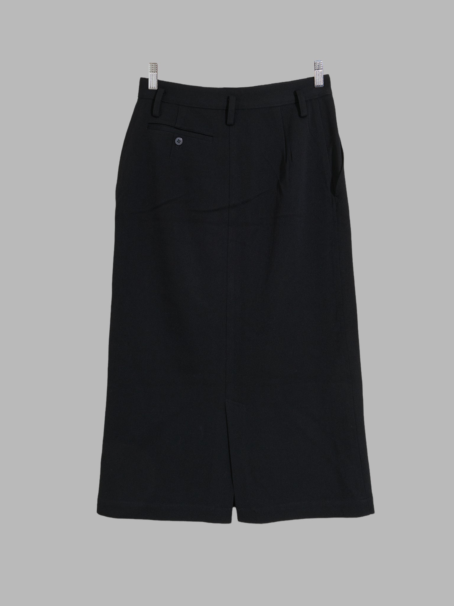 Tricot Comme des Garcons 1990 black wool gabardine long skirt - M