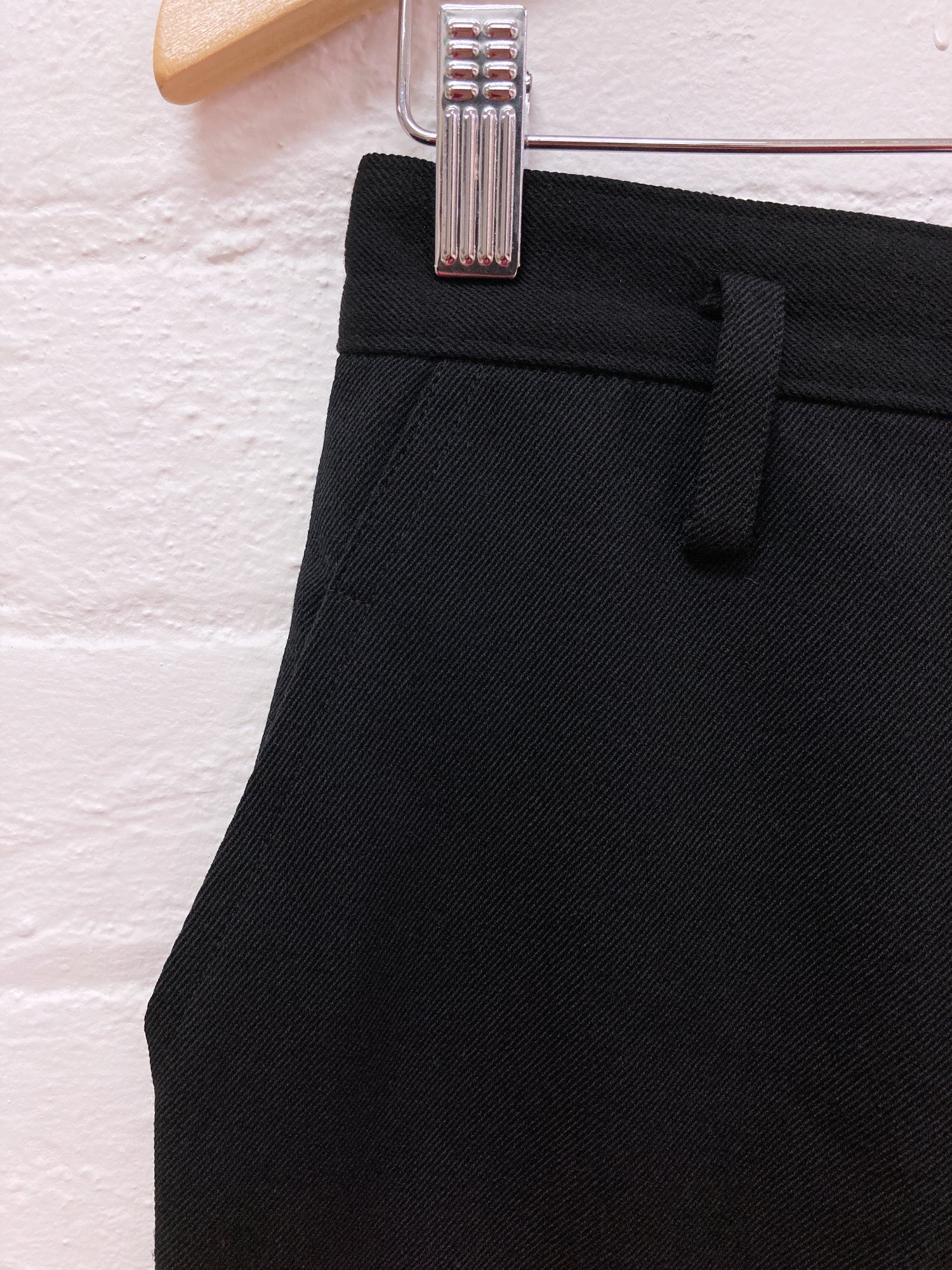 Tricot Comme des Garcons 1990 black wool gabardine long skirt - M