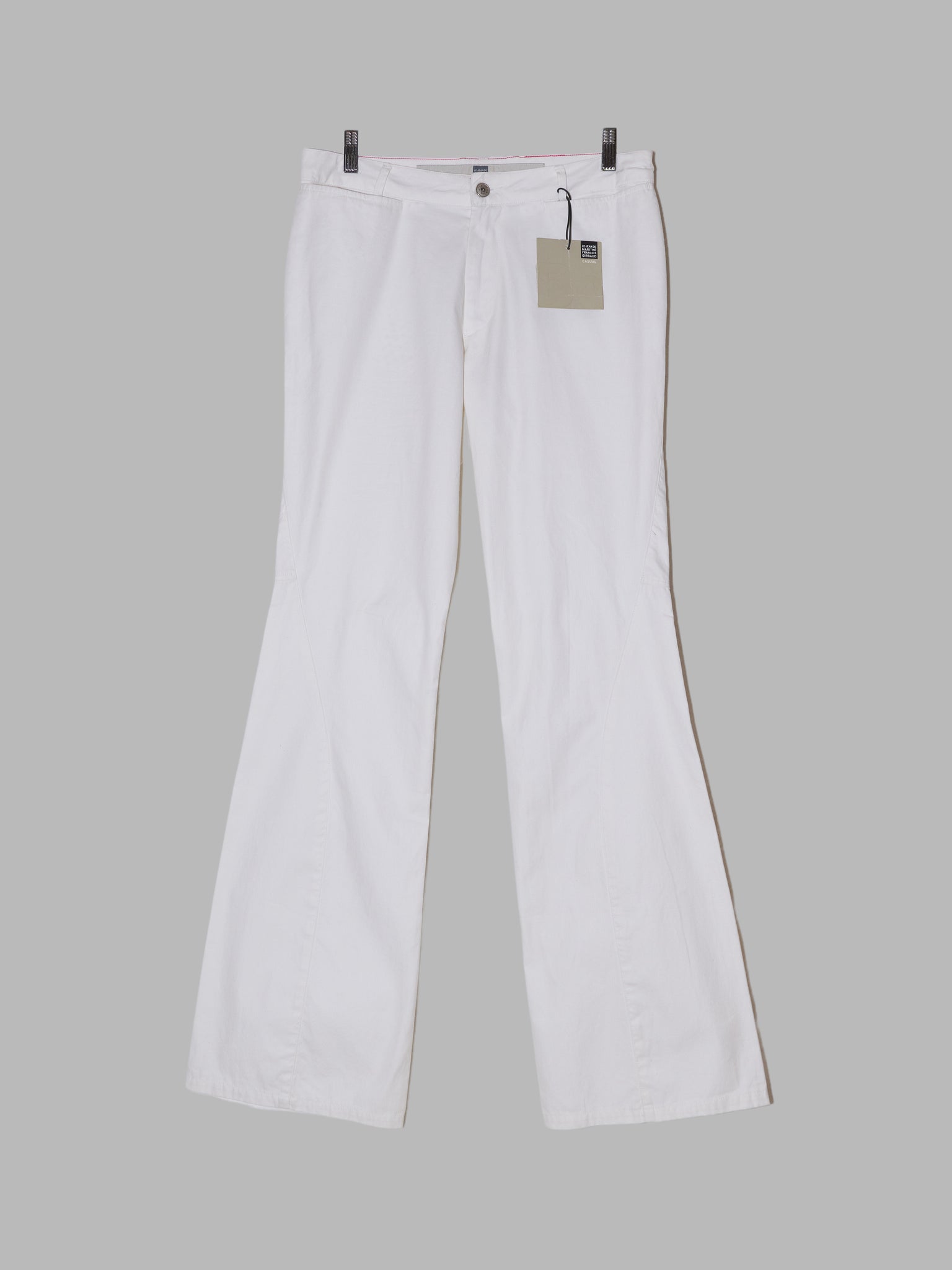 Le Jean de Marithe Francois Girbaud white cotton flared chinos - size 48 32