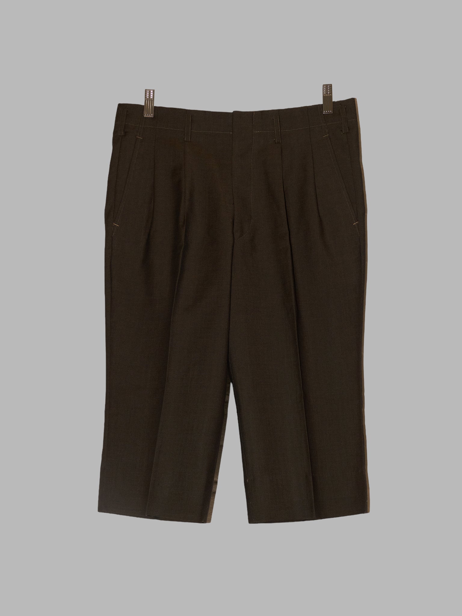 Comme des Garcons 1994 dark khaki brown wool cropped trousers - M