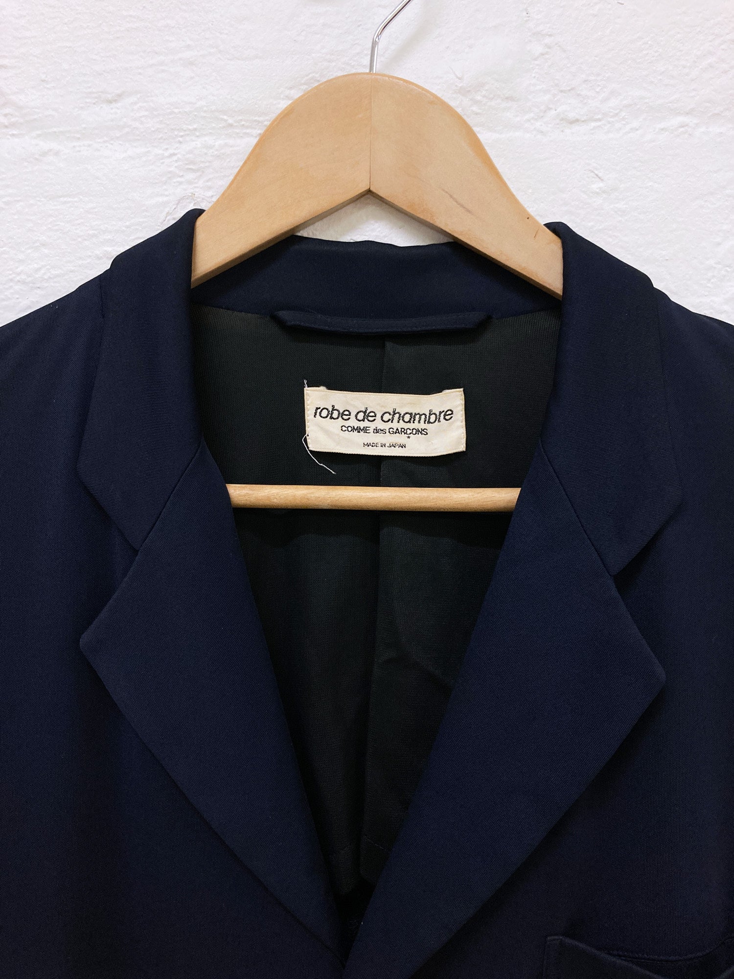 Robe de Chambre Comme des Garcons 1992 navy three button knit coat