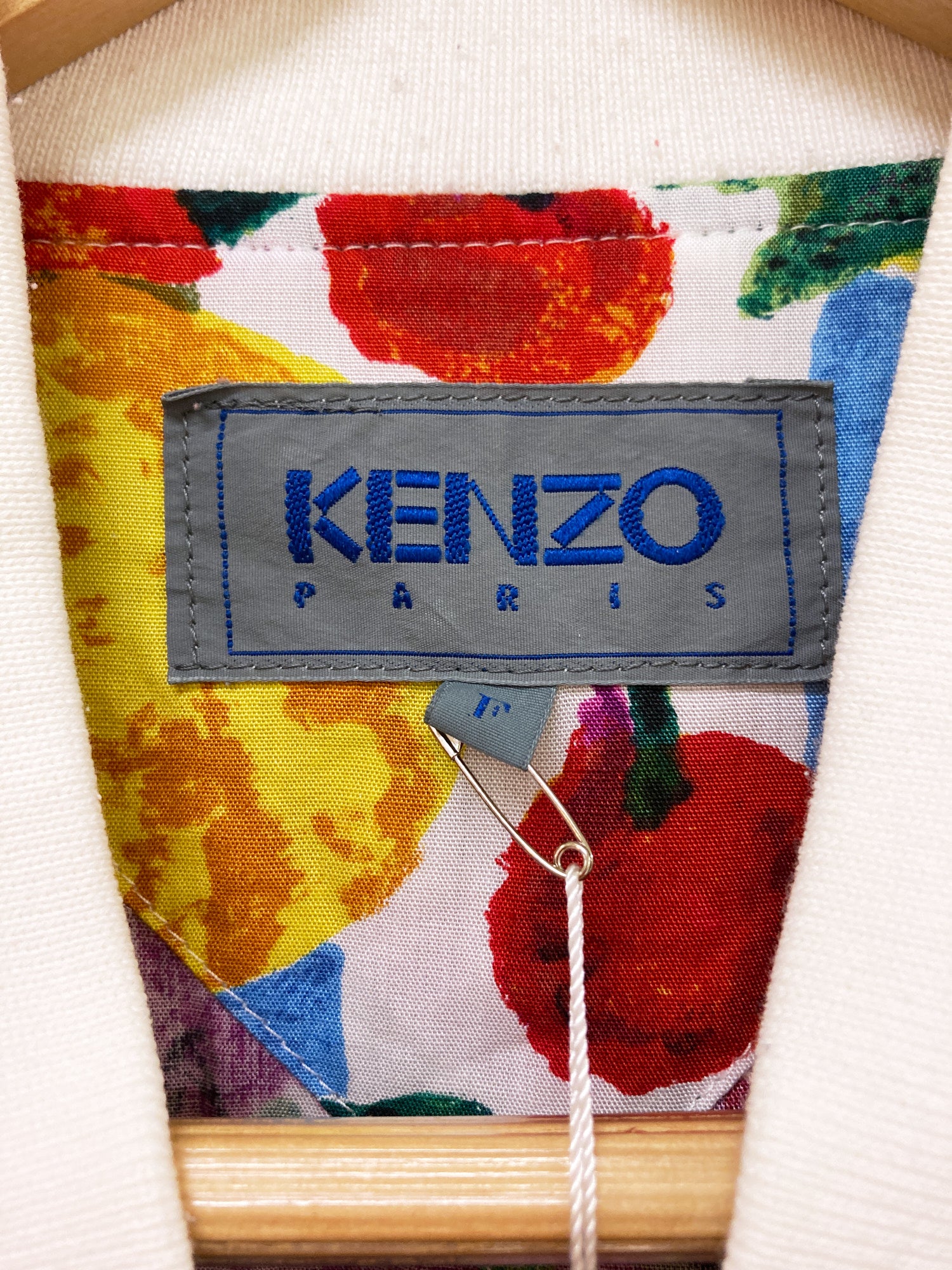 Kenzo Paris 1980s lightweight multicolour fruit print bomber jacket