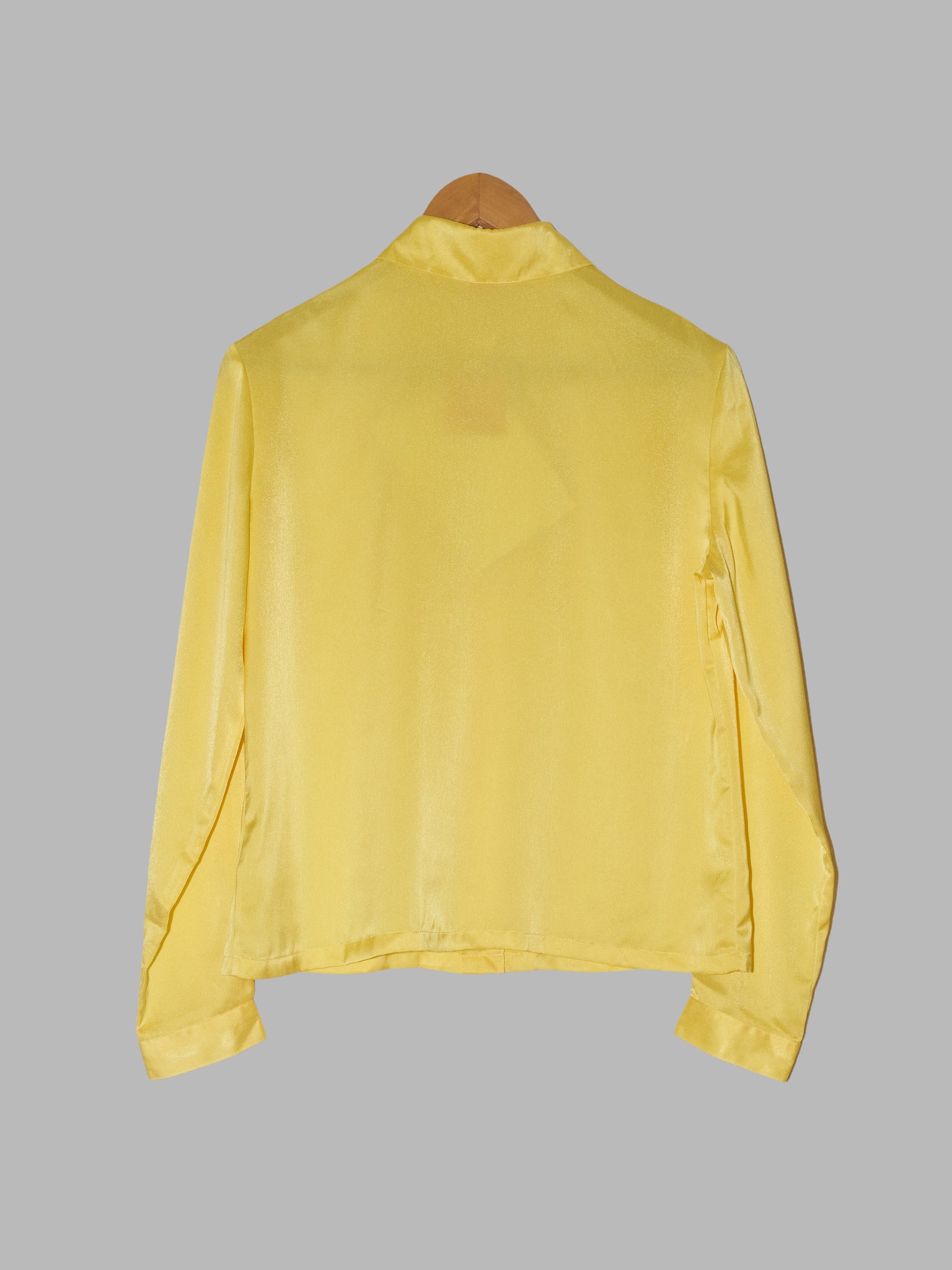 Kenzo Club yellow polyester cropped satin shirt - size 38
