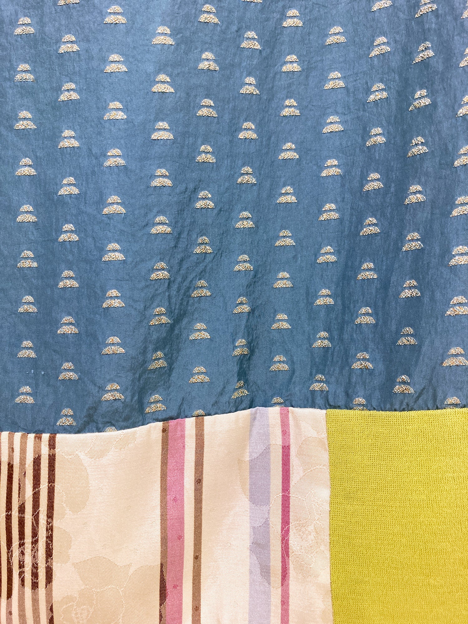 Ritsuko Shirahama blue patterned silk blend patchwork sleeveless top - 1 S
