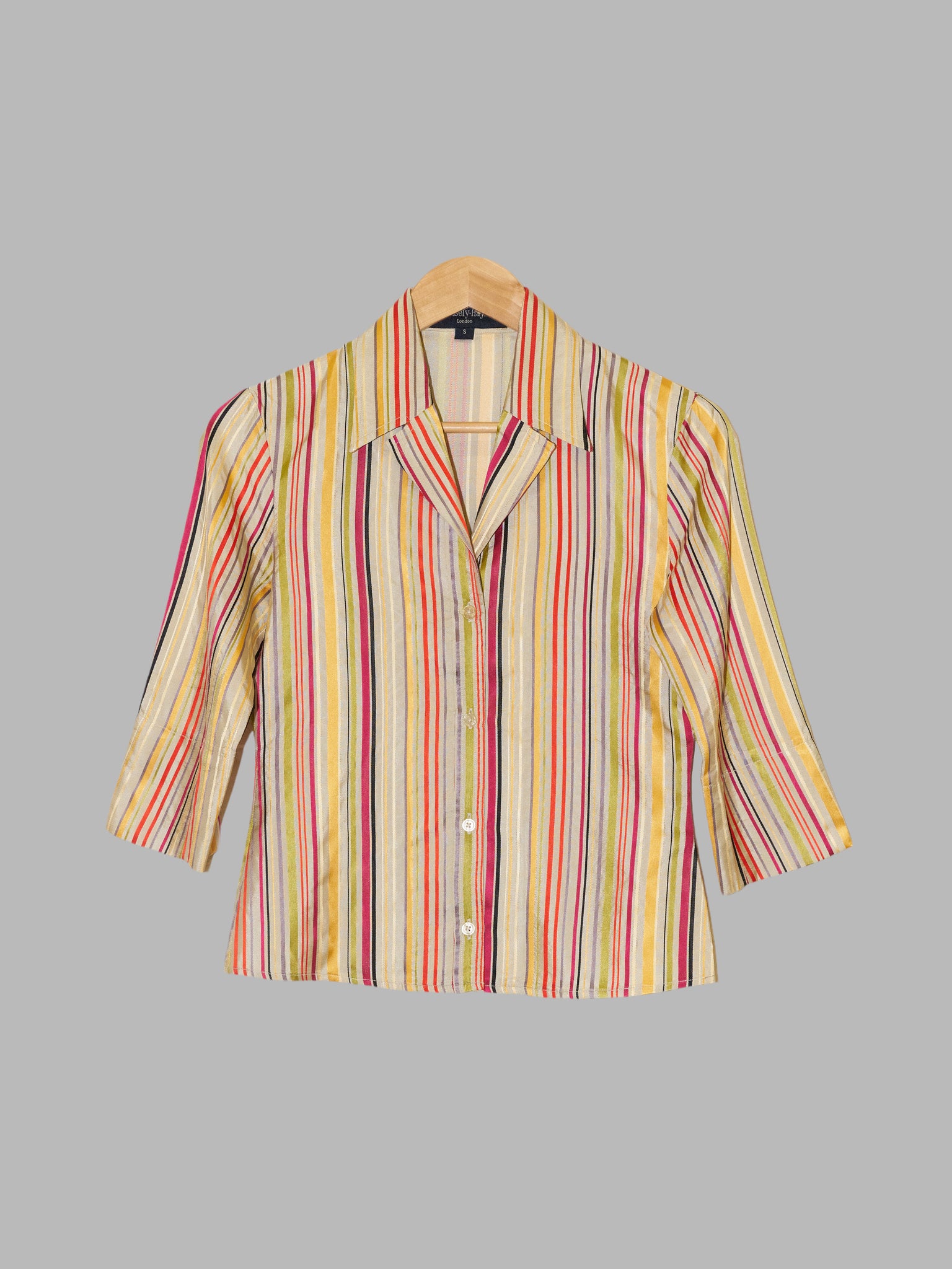 Joe Casely-Hayford multicolour striped silk half sleeve shirt - S