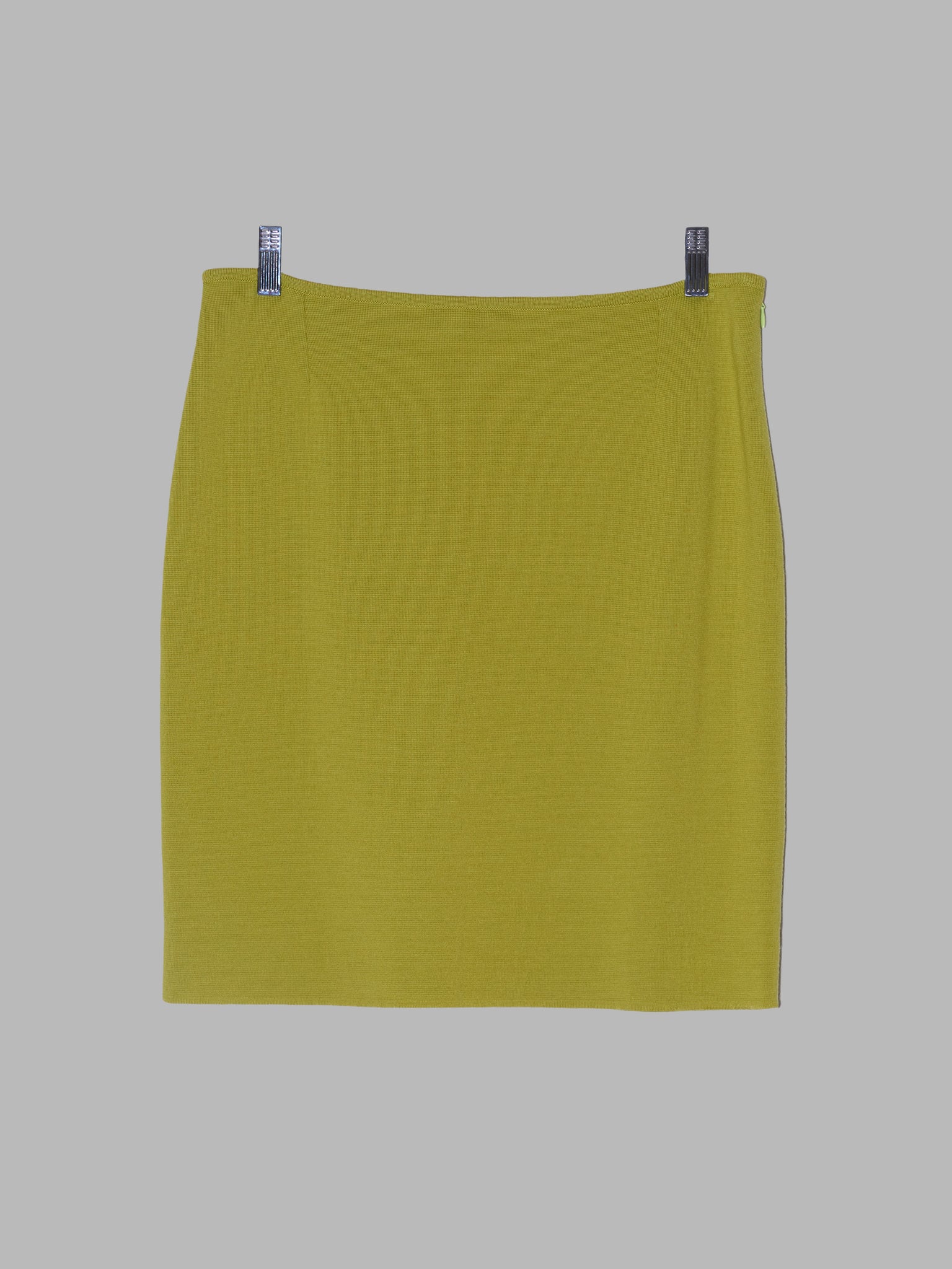 Celine Paris green wool ponti knit short skirt - size 44