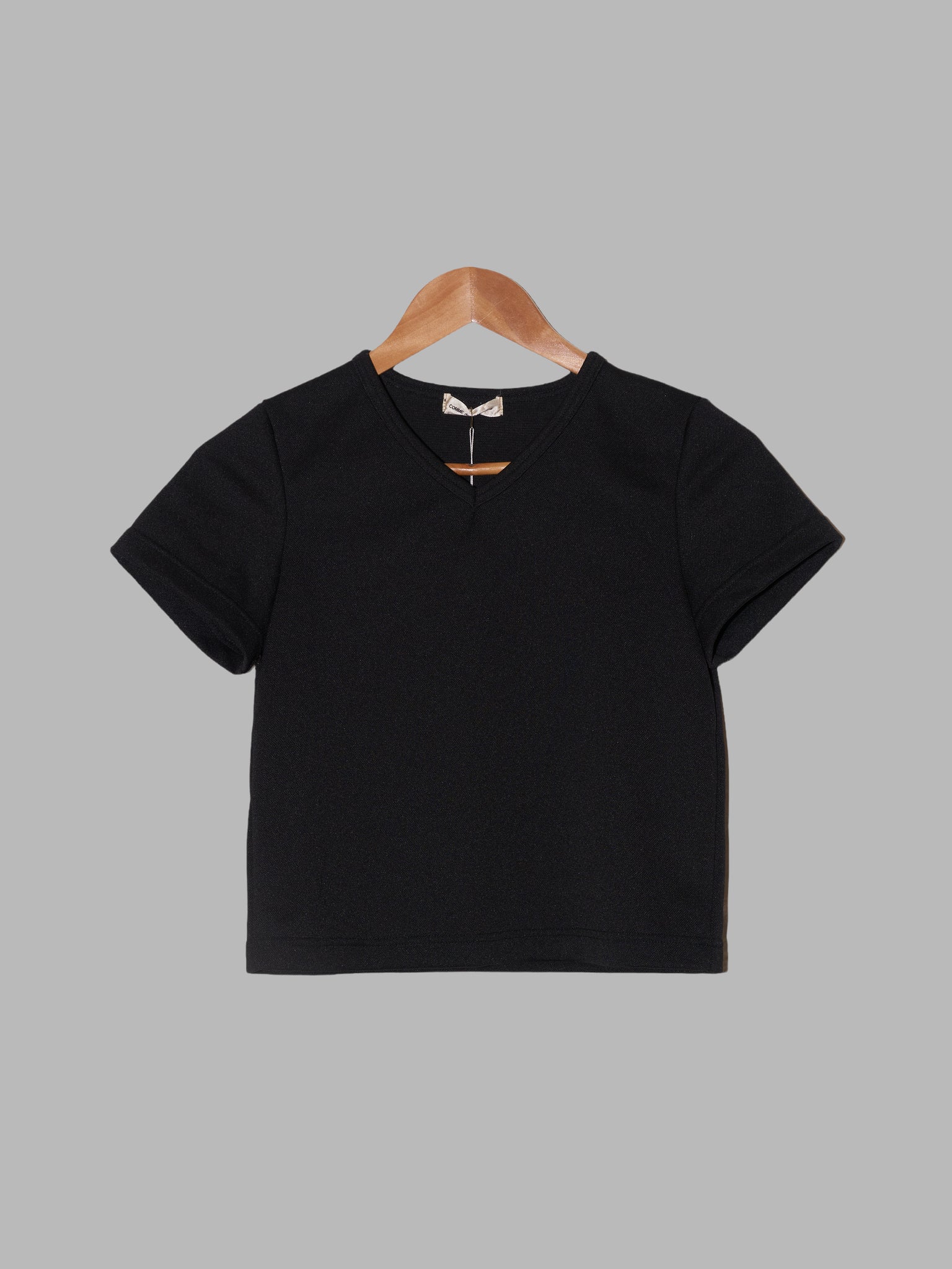 Comme des Garcons 1995 black poly-cotton v-neck t-shirt
