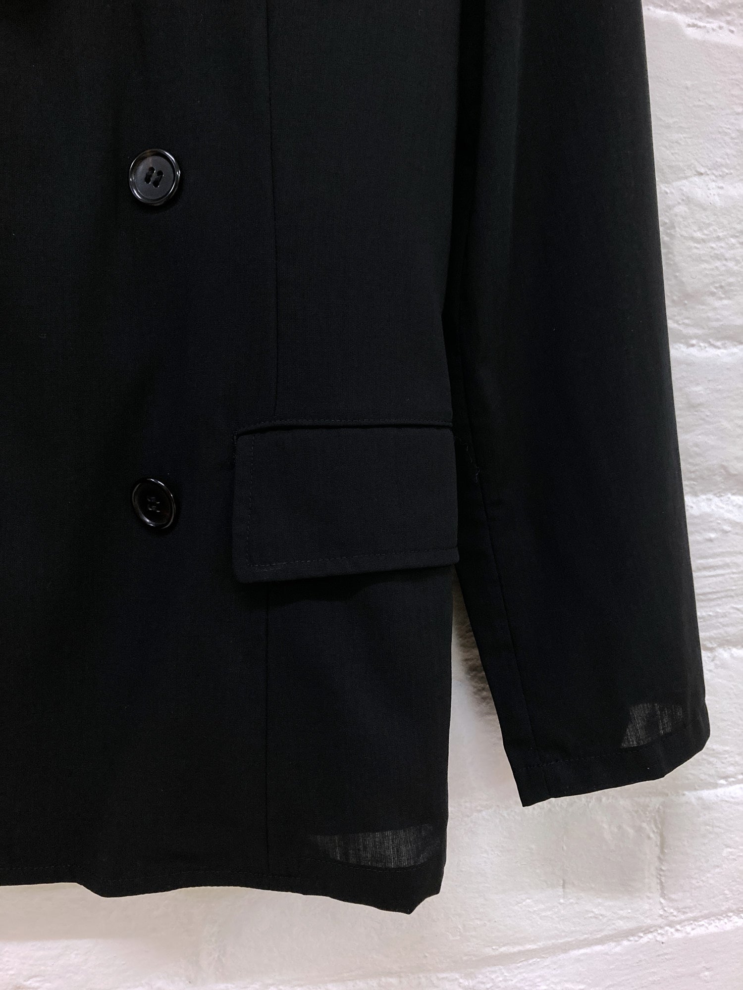 Y’s Yohji Yamamoto black wool unlined double breasted blazer