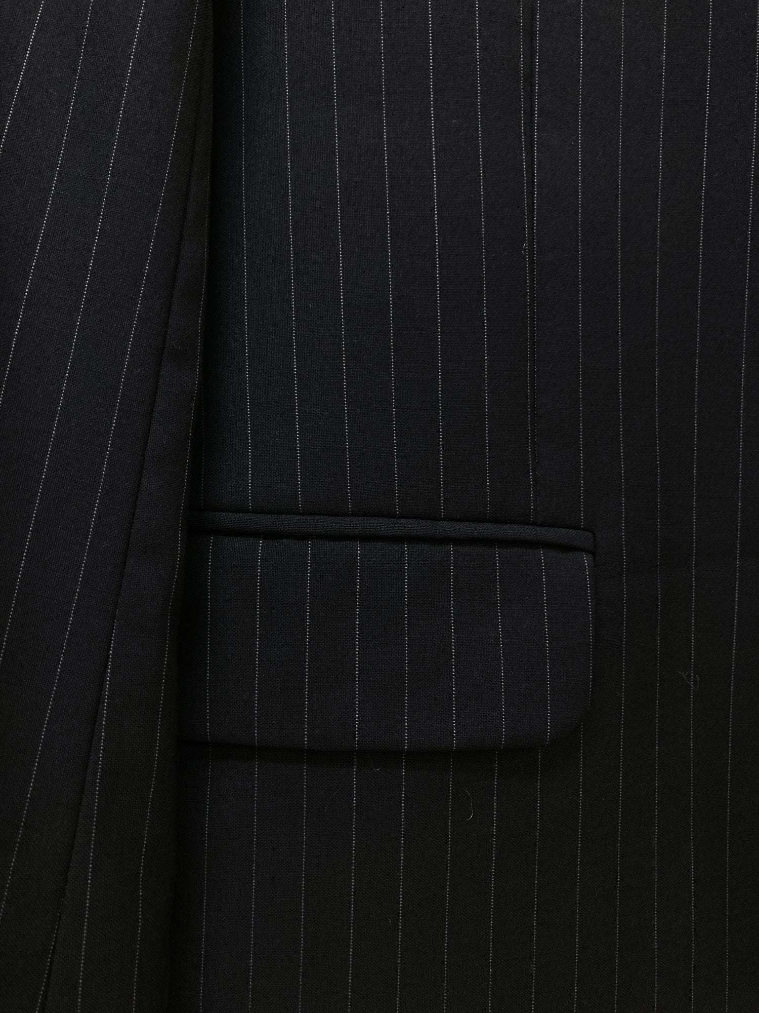 Fendi Uomo 1990s striped black wool three button blazer - size 48