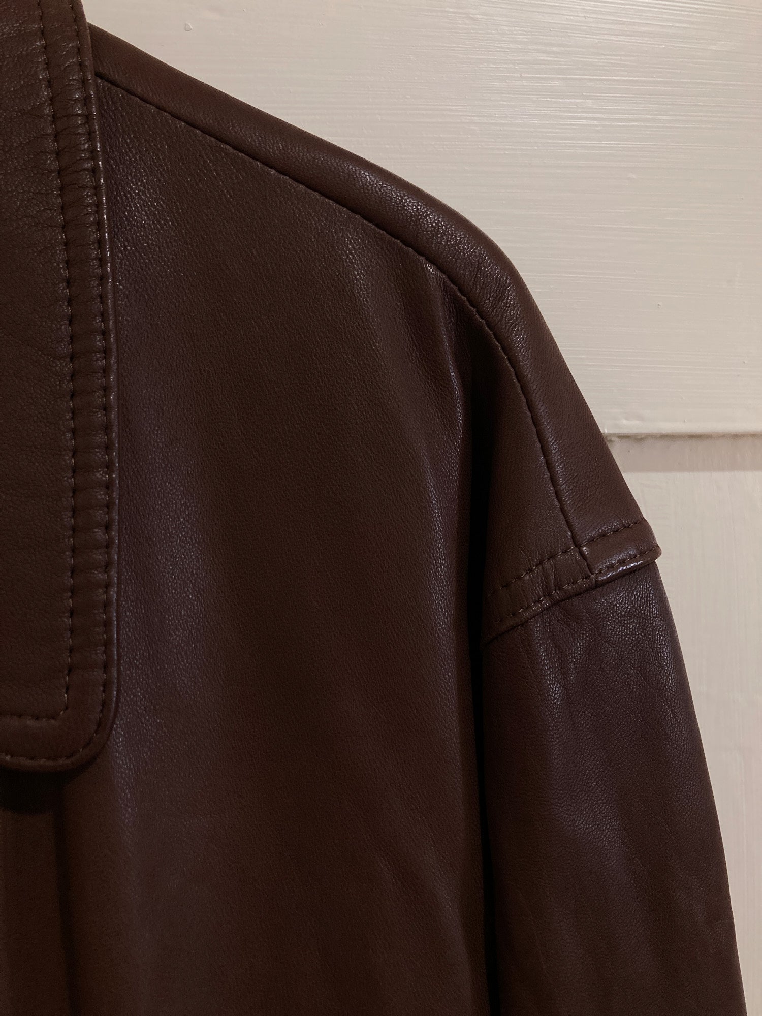 Men’s Bigi 1990s padded brown leather coat - size 50