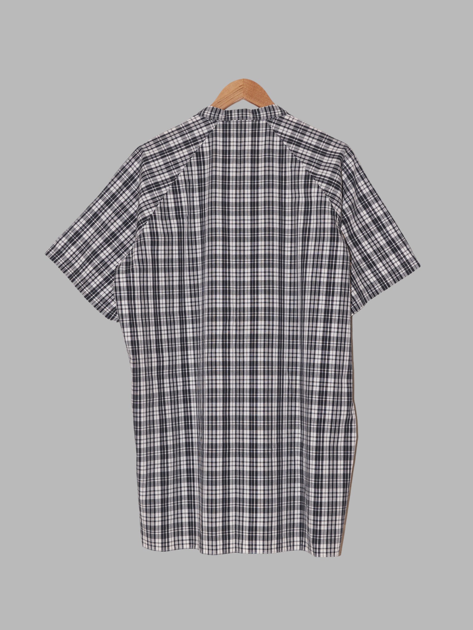 Y’s for Men 1990s Yohji Yamamoto black and white cotton check short sleeve shirt