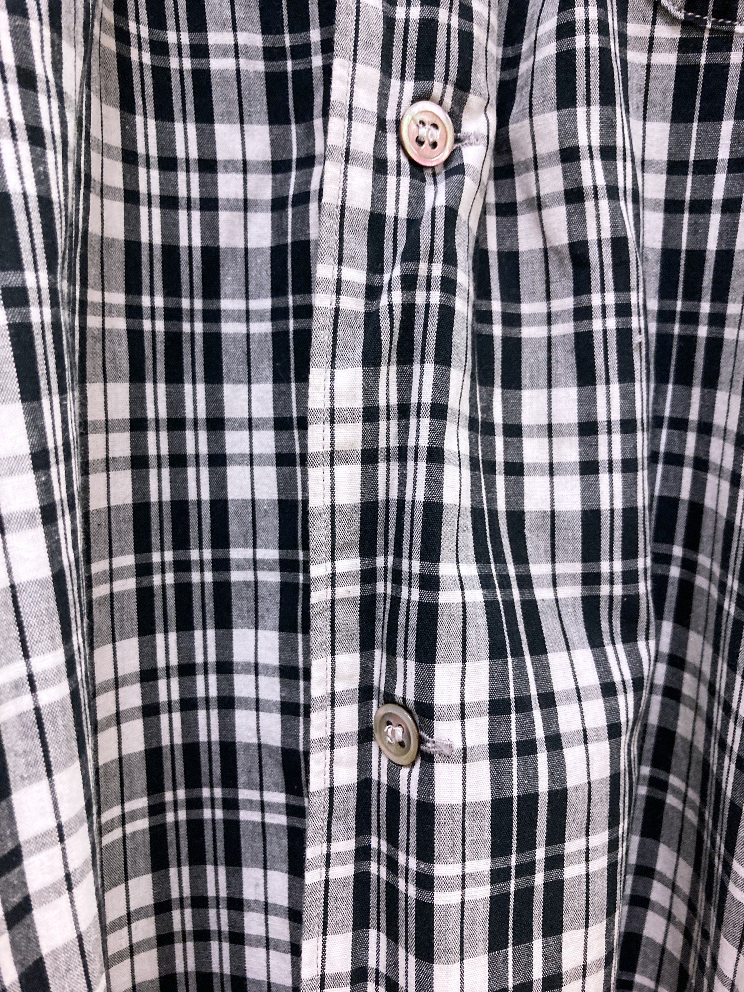 Y’s for Men 1990s Yohji Yamamoto black and white cotton check short sleeve shirt