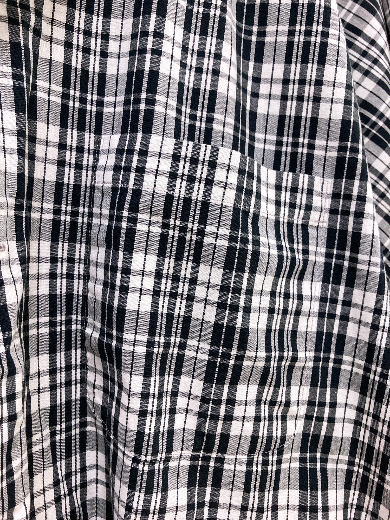 Y’s for Men 1990s Yohji Yamamoto black and white cotton check short sleeve shirt
