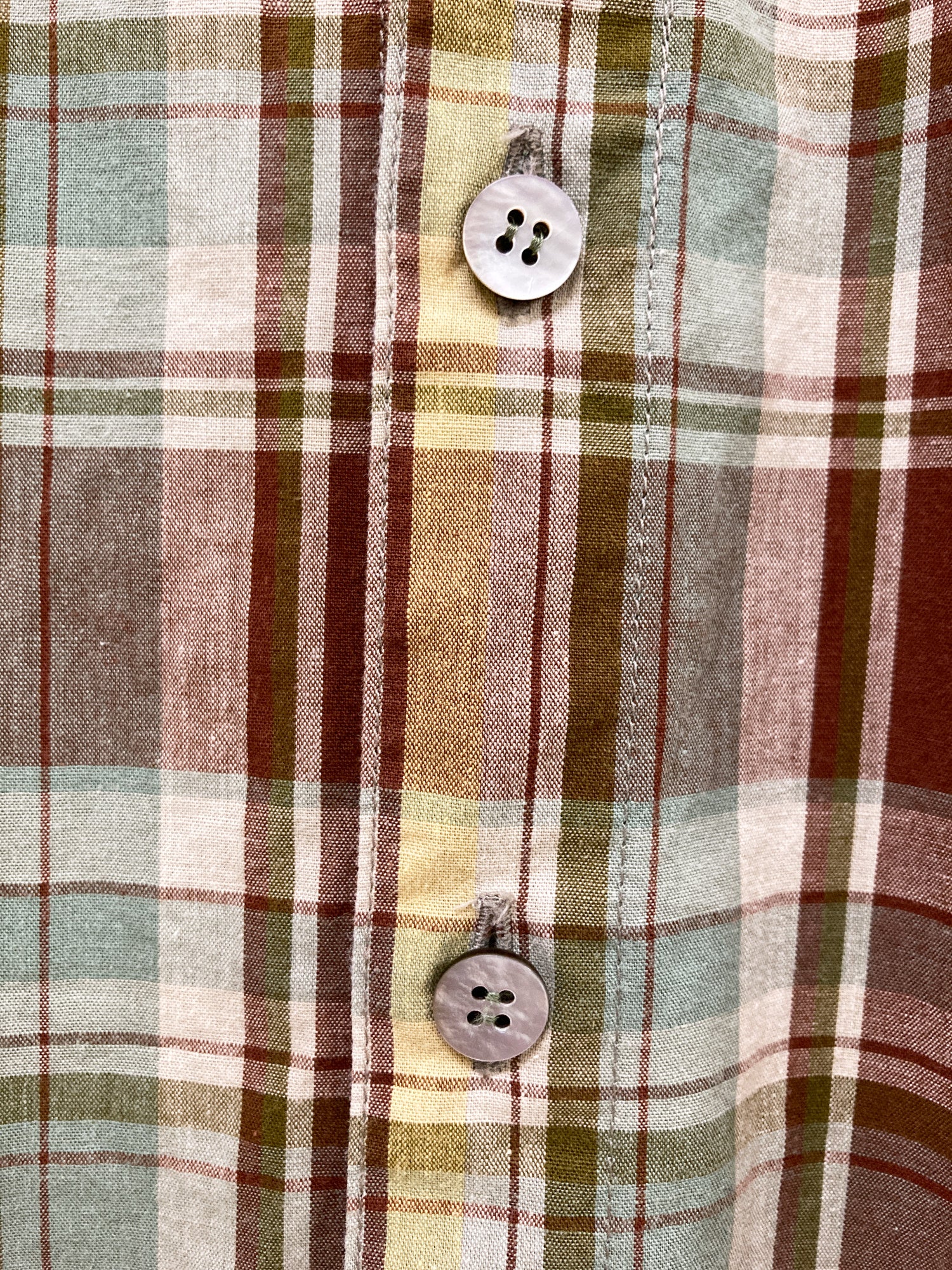 Hai Sporting Gear Issey Miyake brown cotton check short sleeve shirt