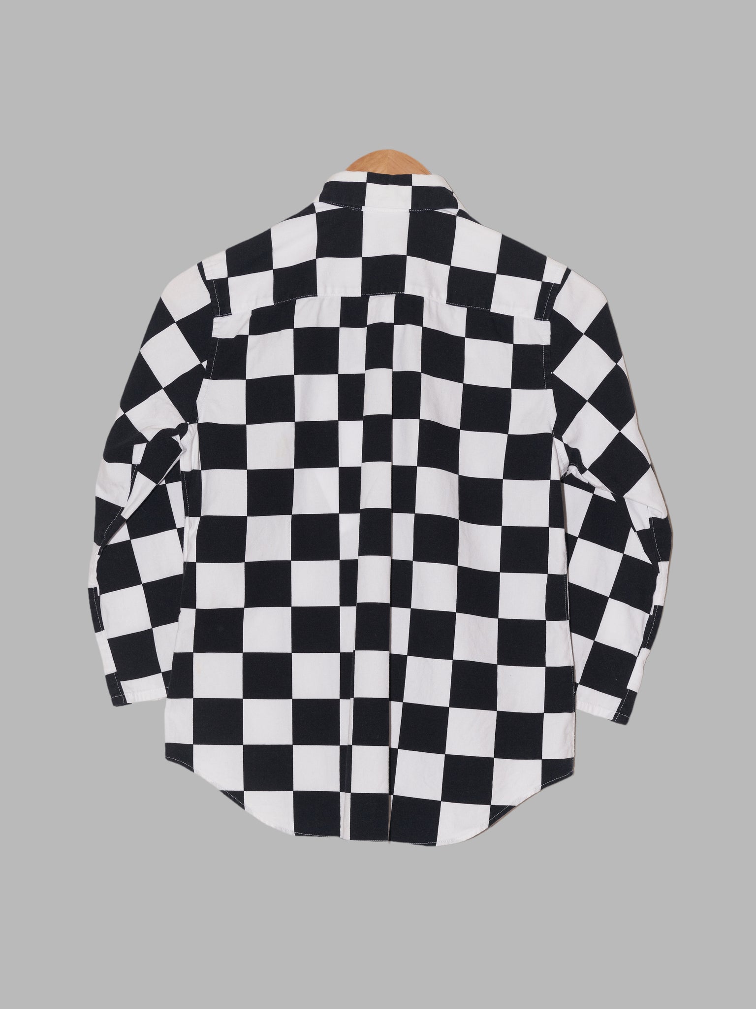 Robe de Chambre Comme des Garcons 2002 black white cotton checkerboard shirt - S