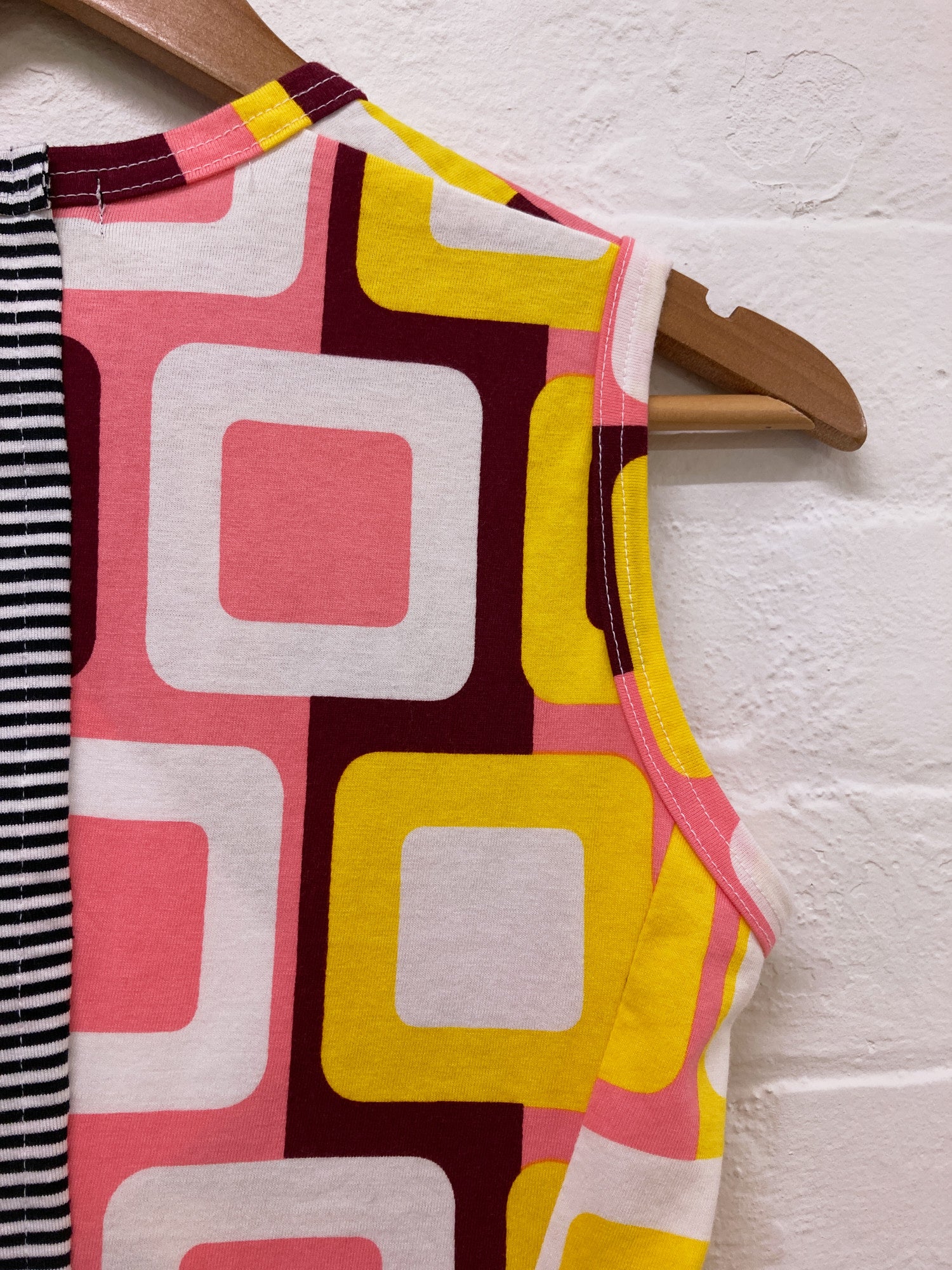 Tricot Comme des Garcons SS2004 patterned patchwork sleeveless top