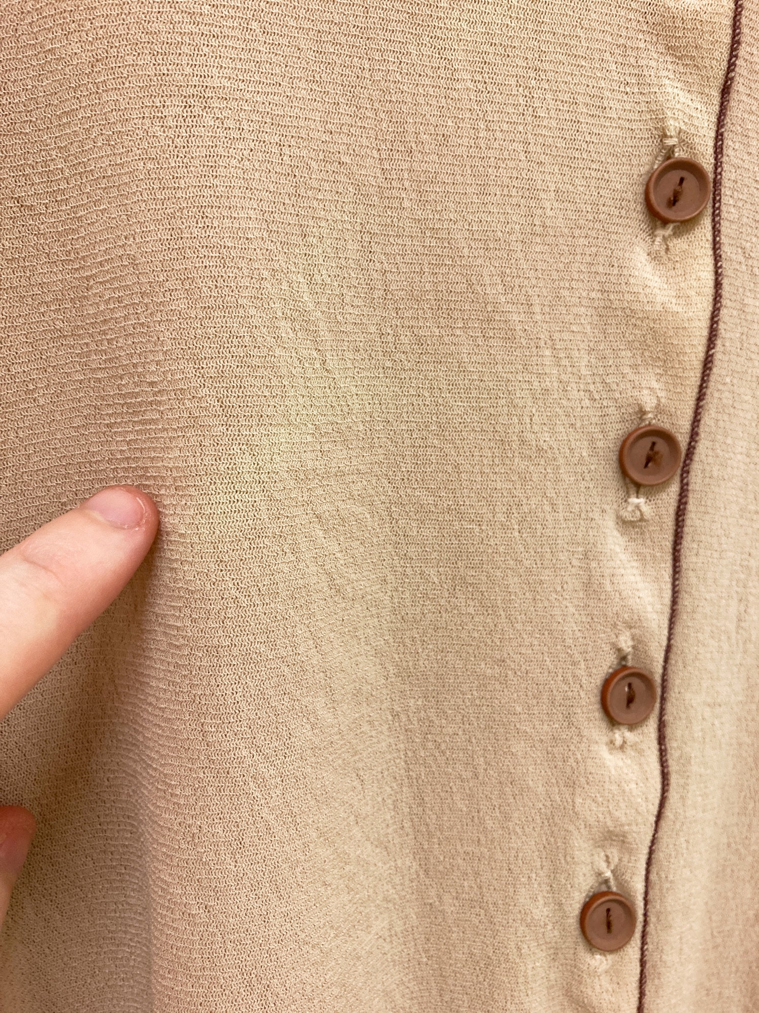 Krizia Maglia beige mesh layered cardigan with embroidered Ks - size 44