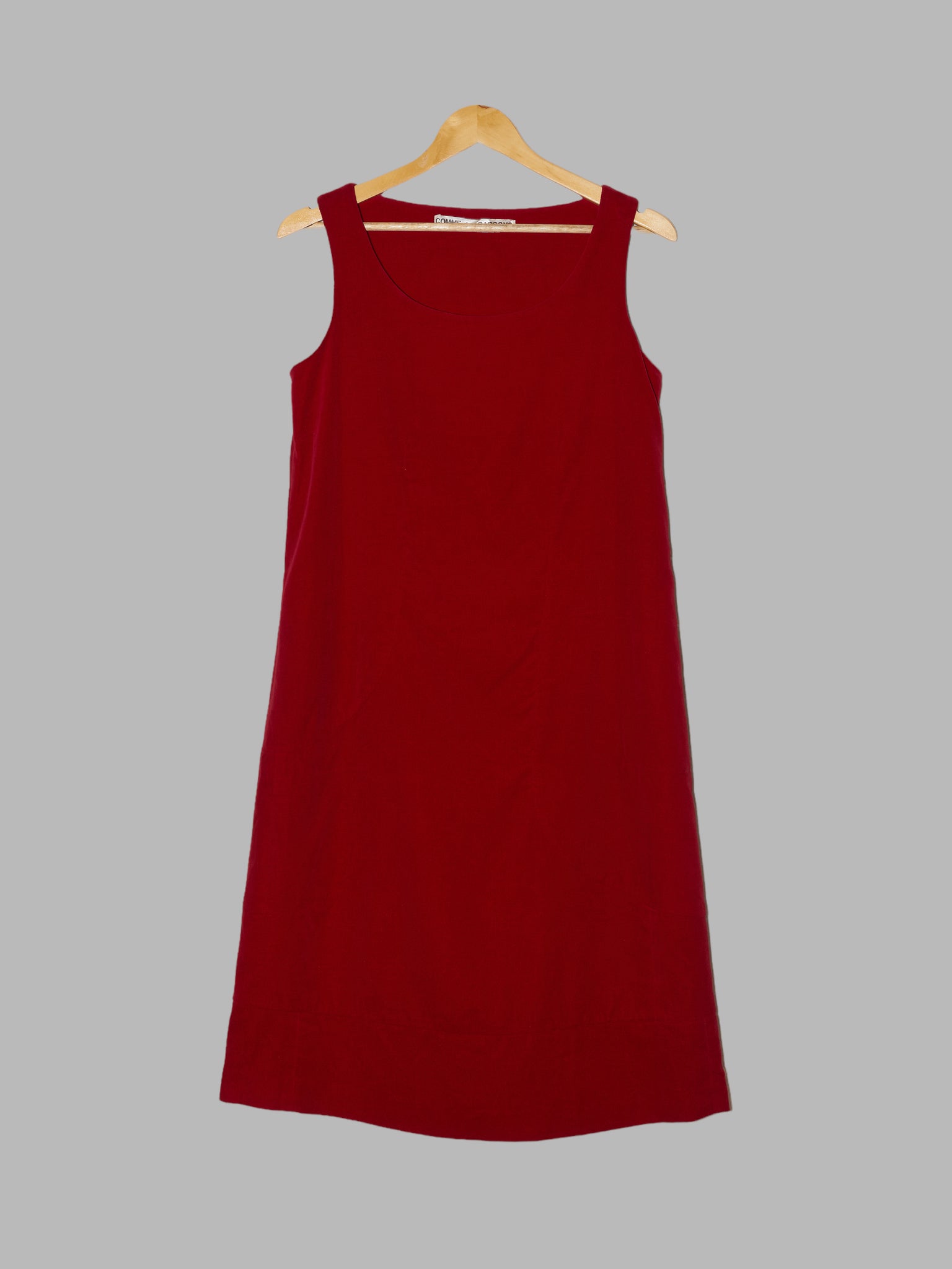 Comme des Garcons AW1995 red velvet sleeveless dress