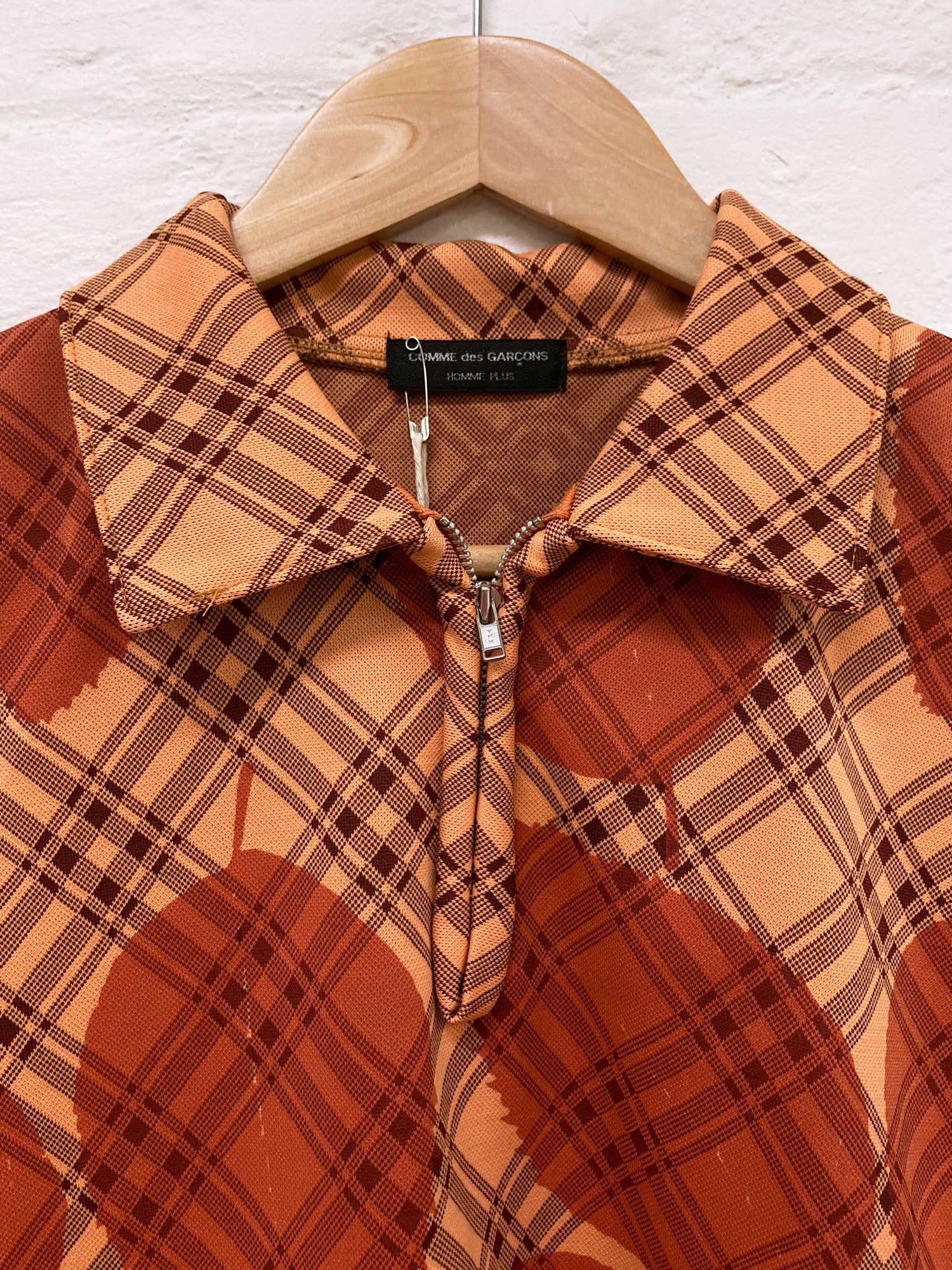 Comme des Garcons Homme Plus SS2001 orange leaf pattern polo