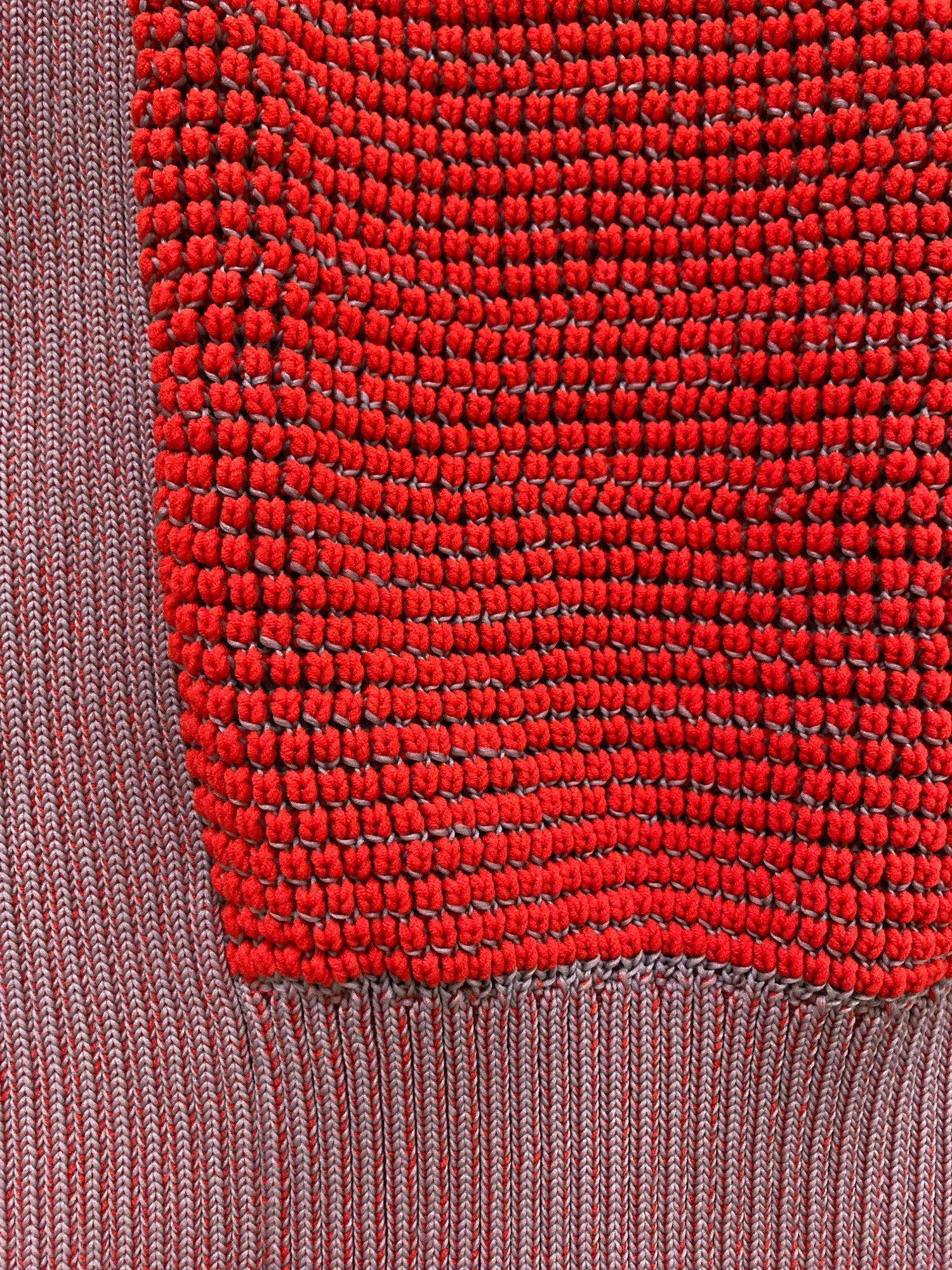 Trunk Hiroko Koshino grey red knit zipped cardigan - size 40