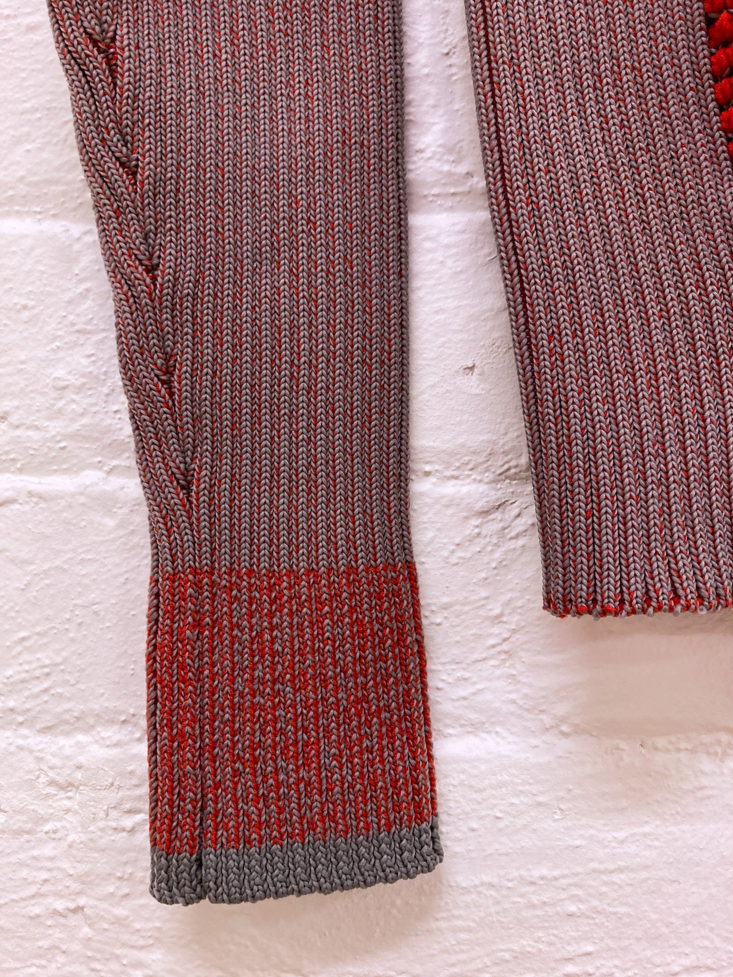 Trunk Hiroko Koshino grey red knit zipped cardigan – Filter