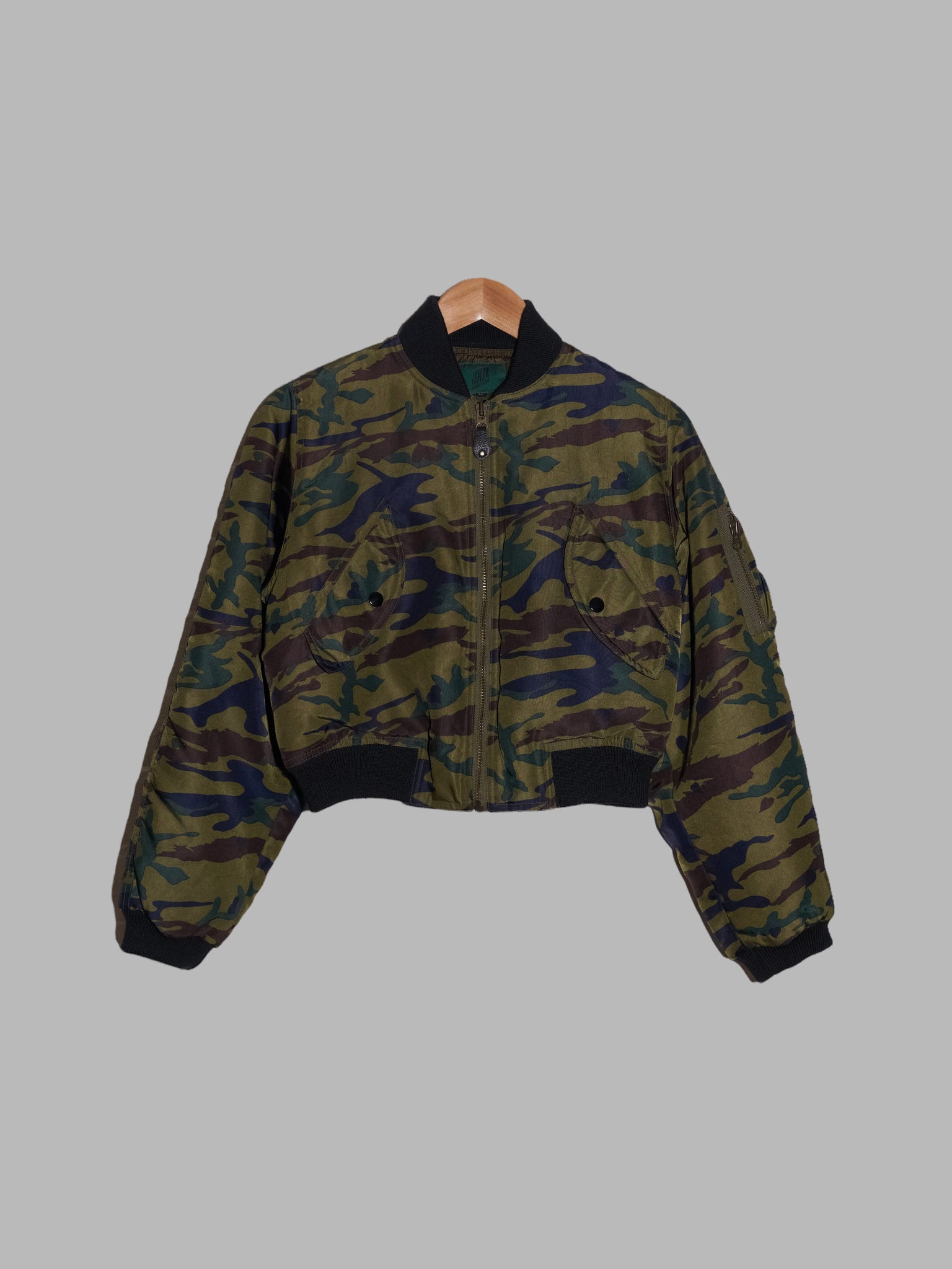 Jean Paul Gaultier Junior khaki heart camo MA-1 bomber jacket