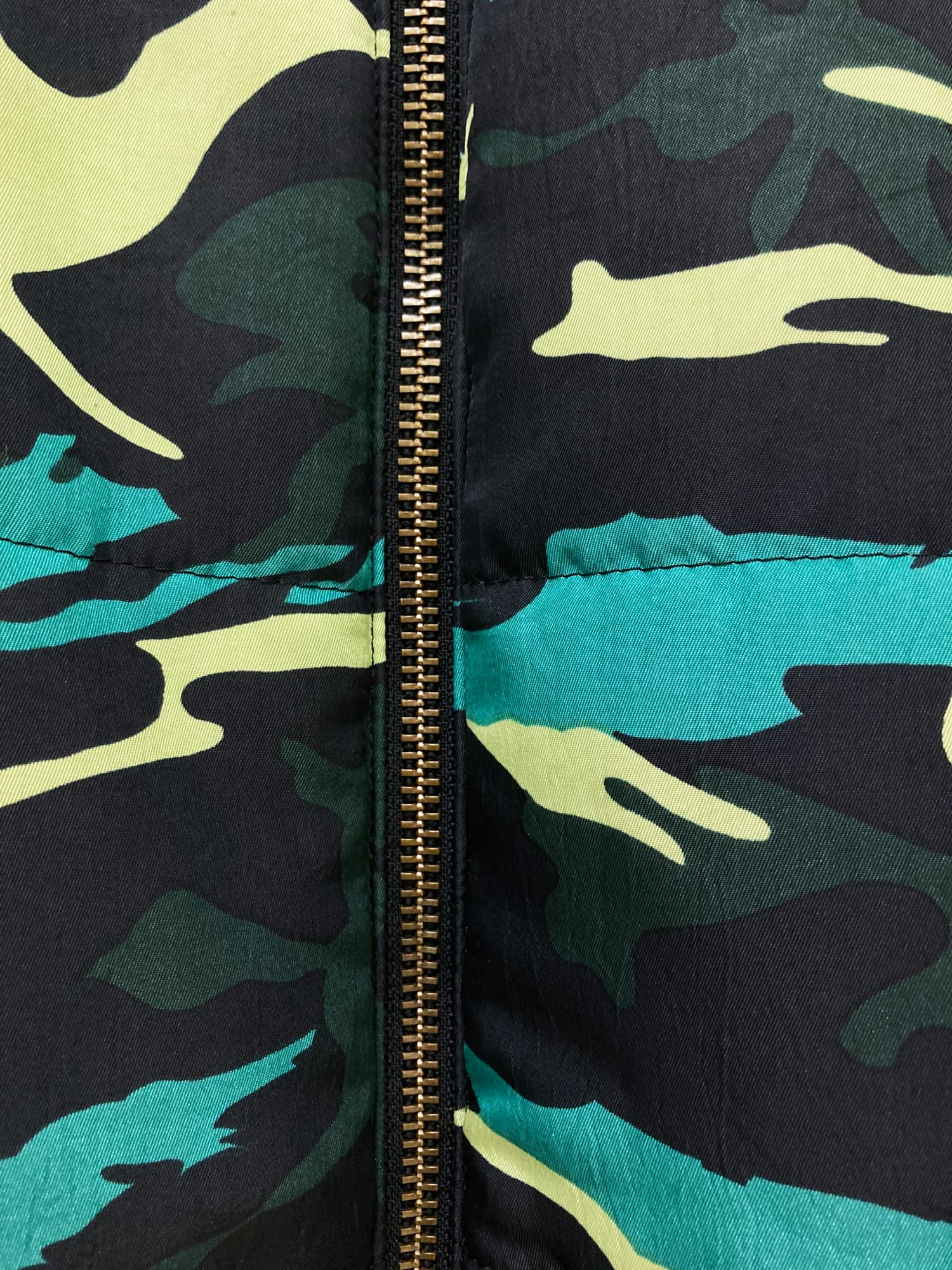 Jean Paul Gaultier Junior padded green heart camo puffer