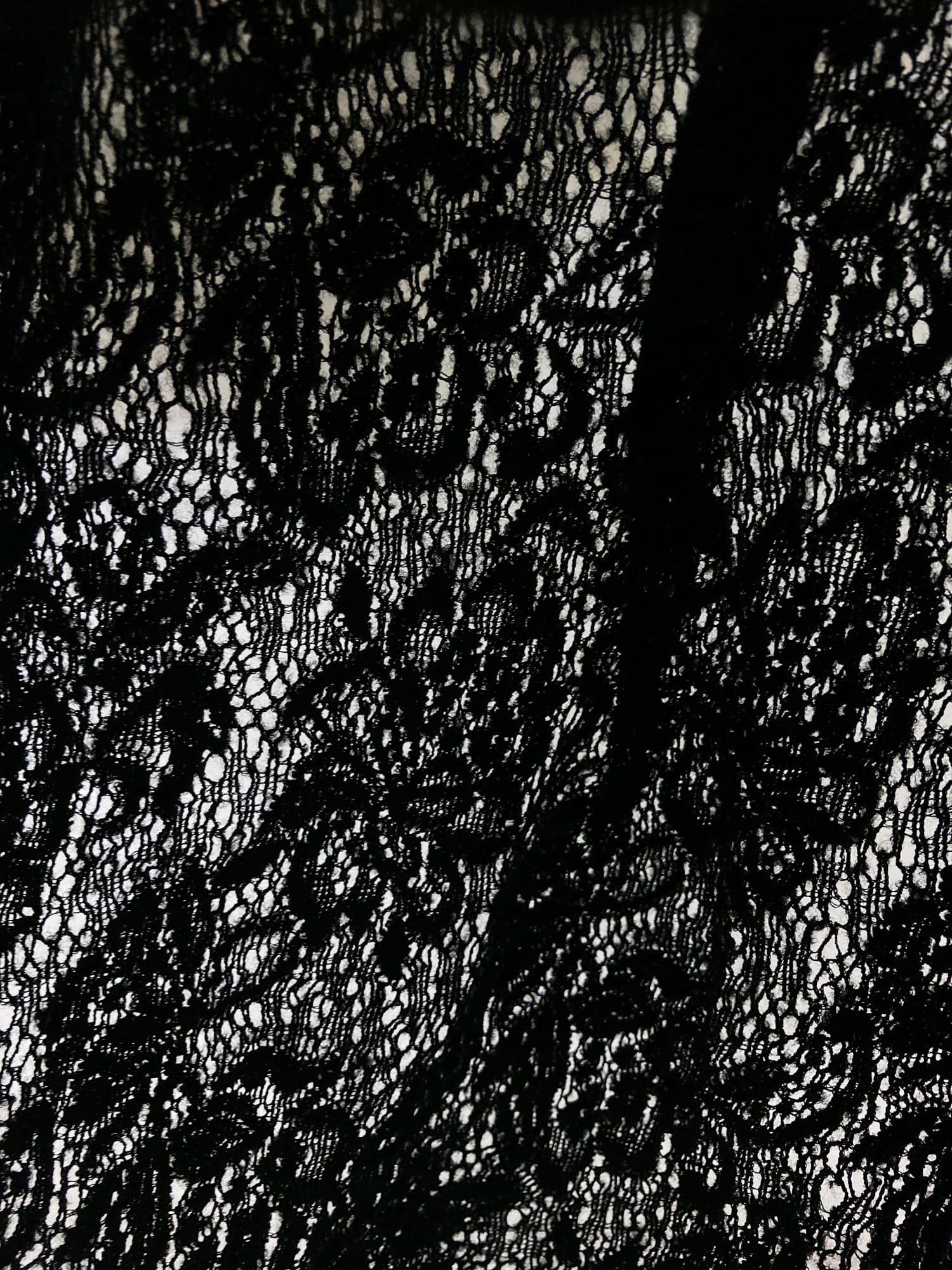 Tricot Comme des Garcons 1980s black wool blend lace singlet