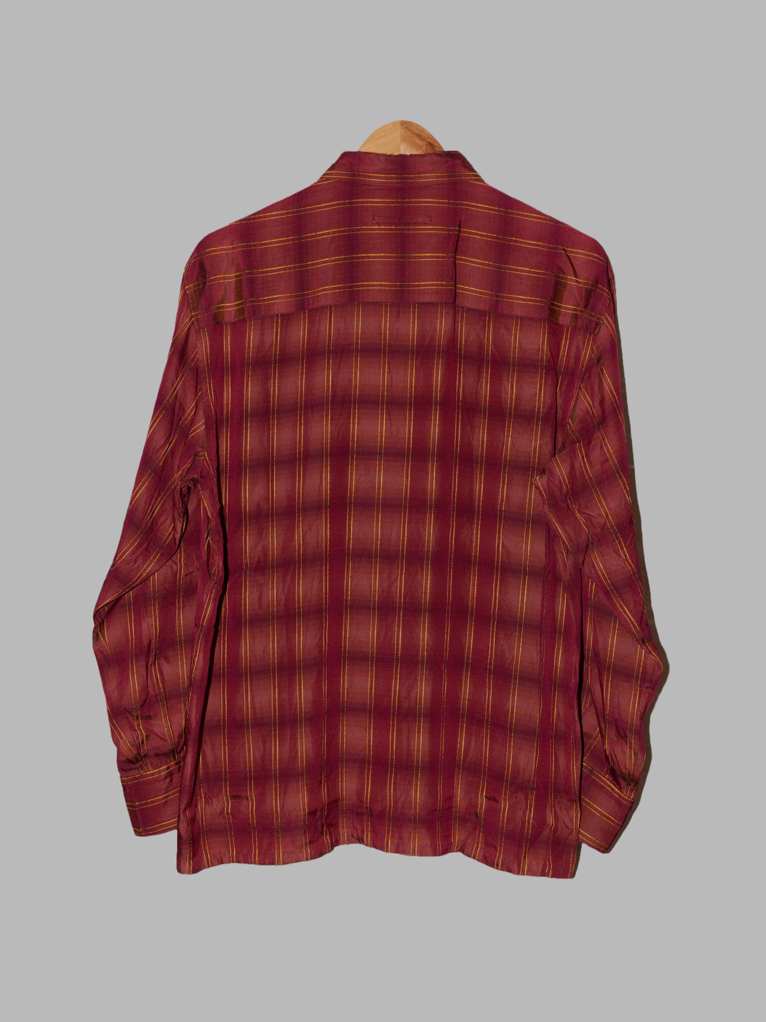 Jean Paul Gaultier Homme 1990s sheeny red orange stripe creased shirt - size 48