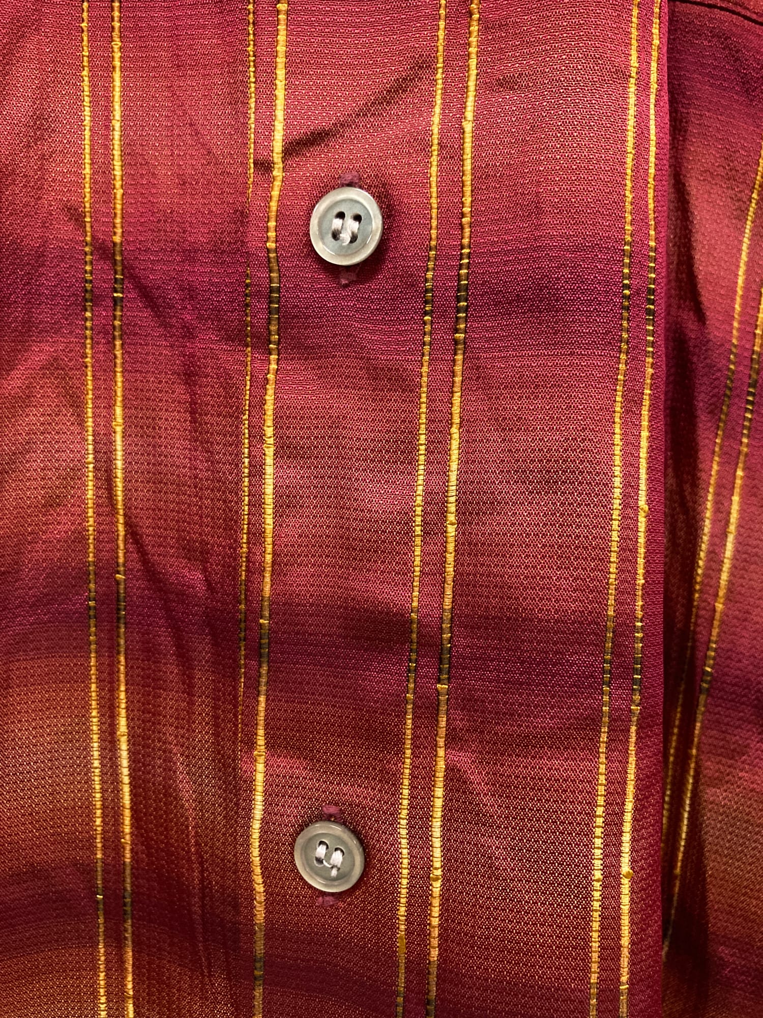 Jean Paul Gaultier Homme 1990s sheeny red orange stripe creased
