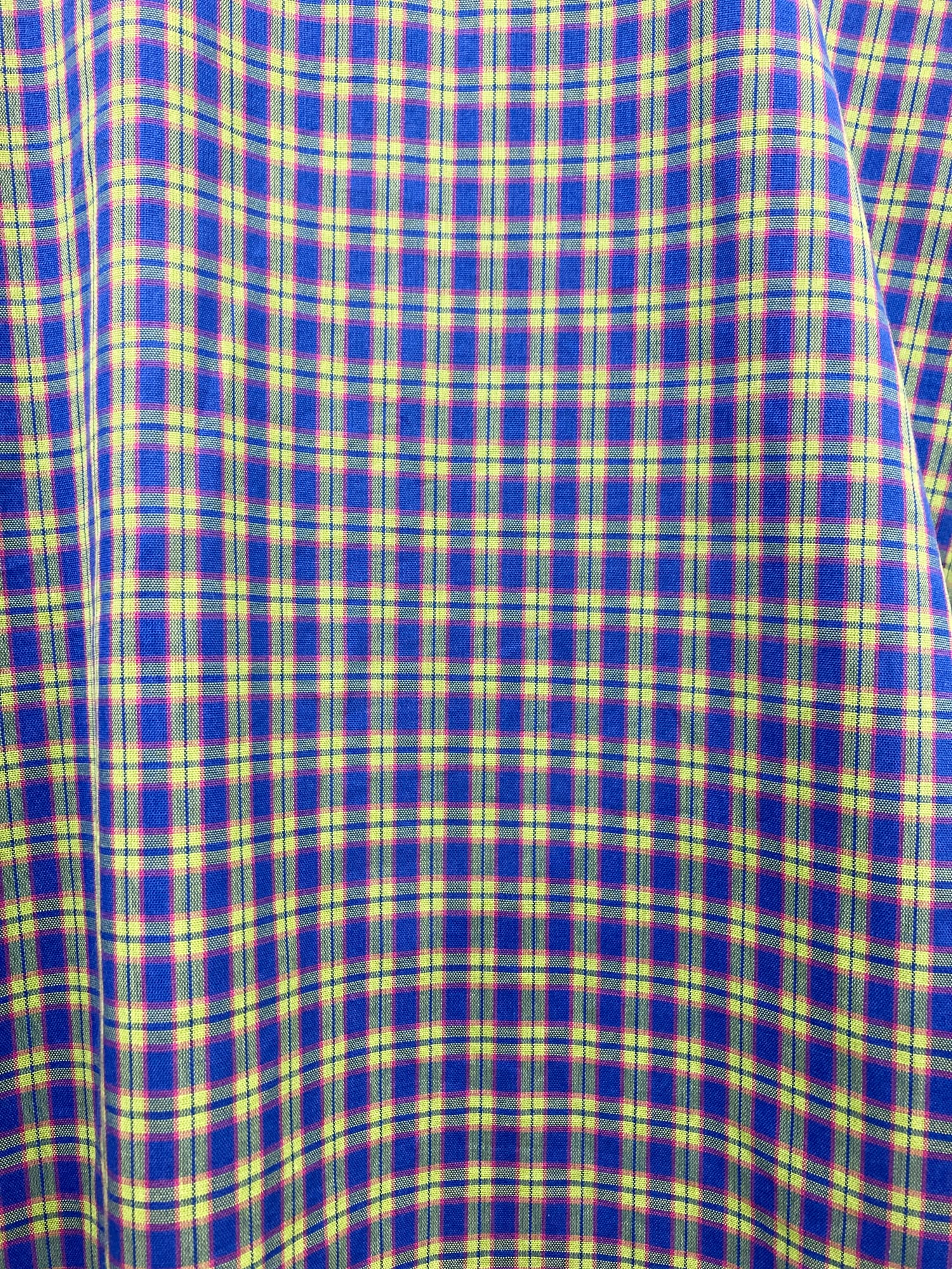 Kenzo Homme 1990s blue green cotton check shirt - size 3 L M