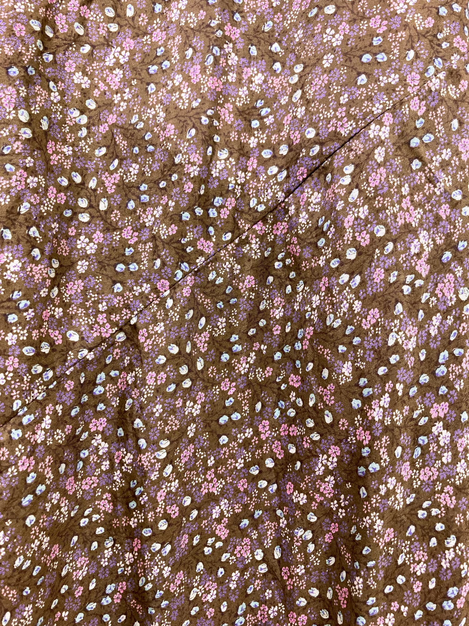 Veronique Branquinho brown purple floral print silk asymmetrical skirt - sz 38