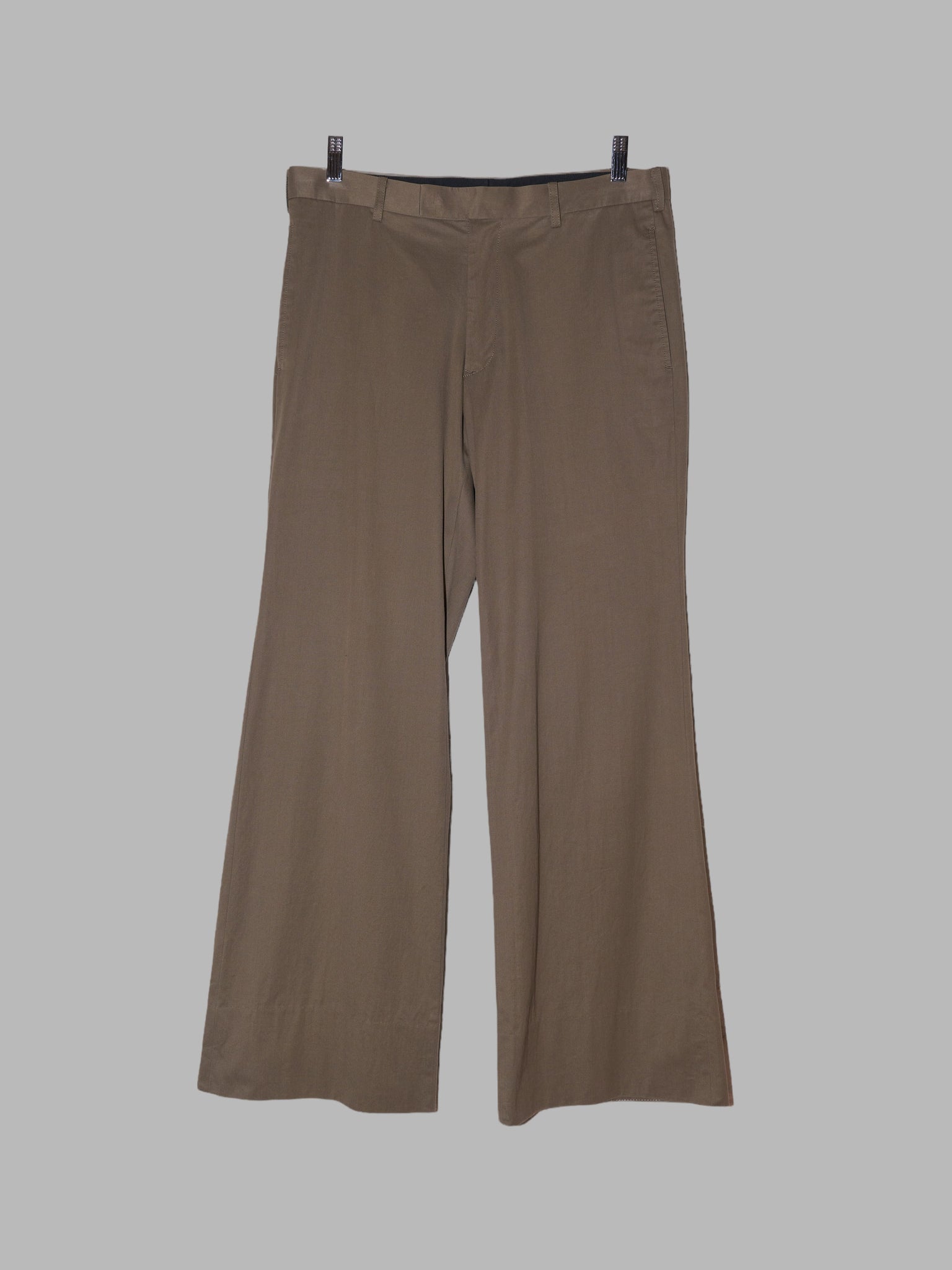 Y’s for Men Yohji Yamamoto khaki cotton straight leg trousers - size 3 M L