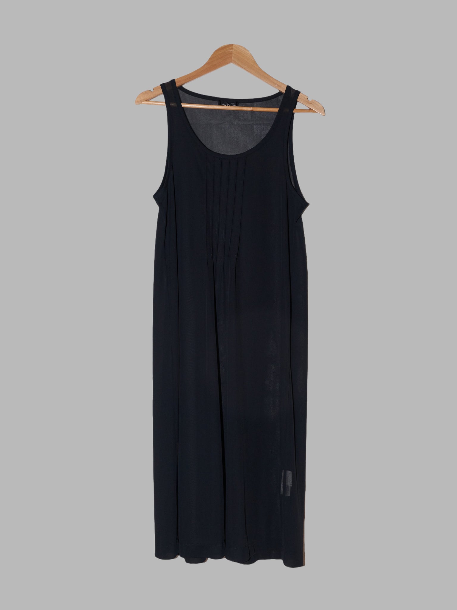 Tricot Comme des Garcons 1995 sheer black poly georgette sleeveless dress
