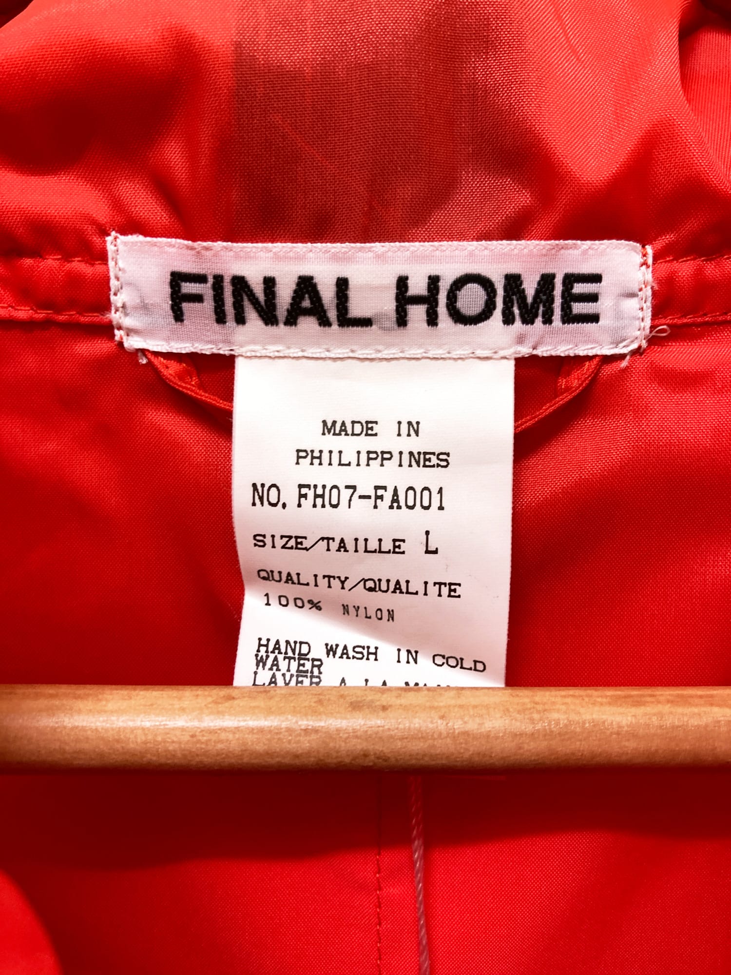 Final Home Kosuke Tsumura 1990s fluorescent orange nylon HOME1 long coat