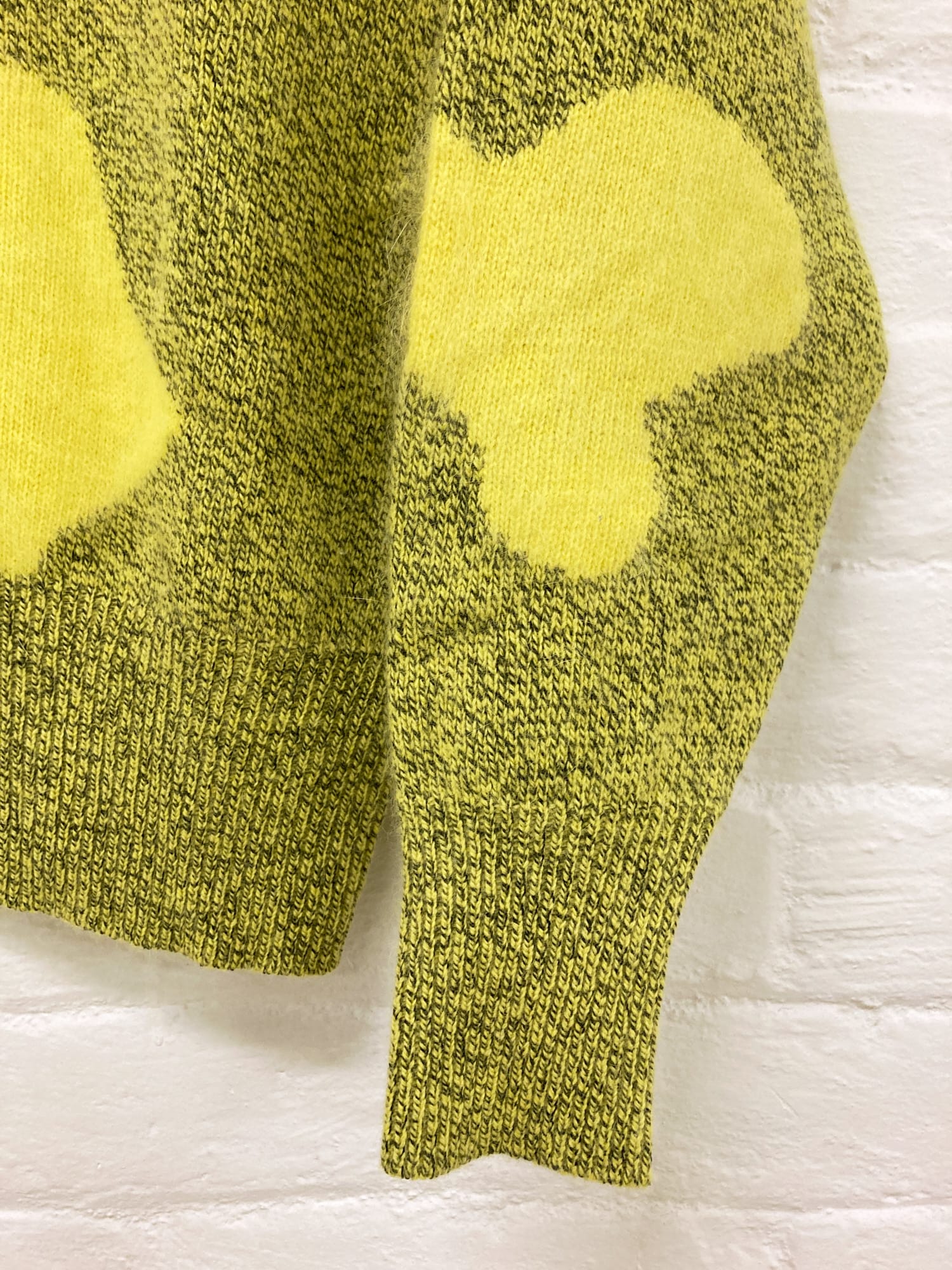 Thierry Mugler Edition 1980s yellow wool splotchy jumper