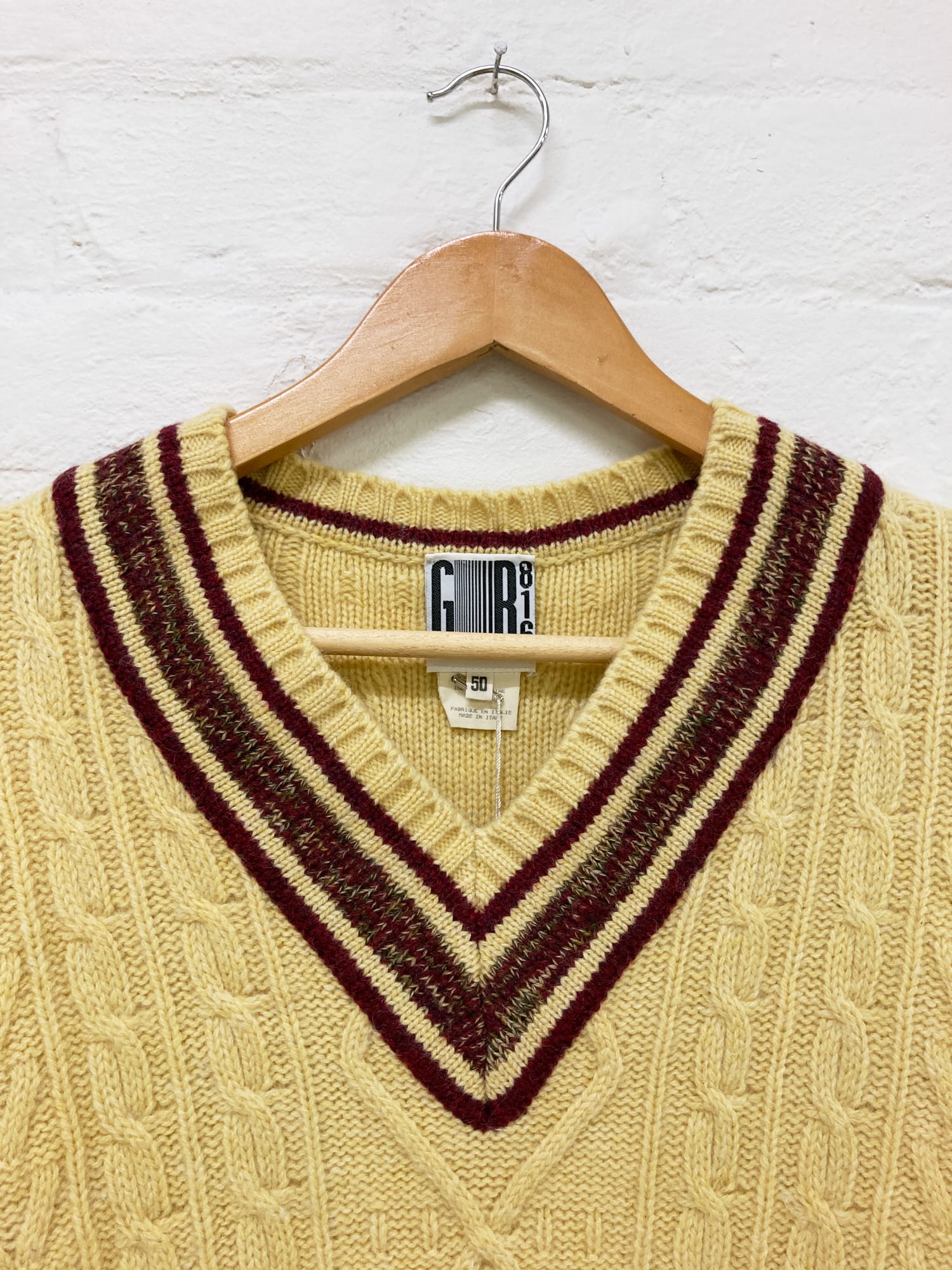 GR816 GILLES ROSIER archive bondage vest GR816 1990s cream cable 