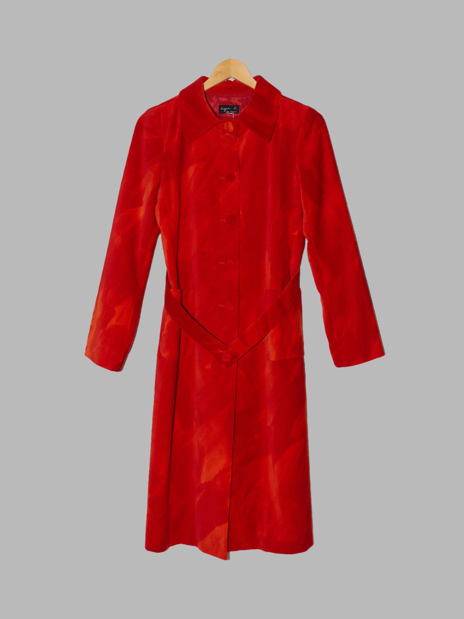 Agnes B 1990s red and orange velvet coat - size 38
