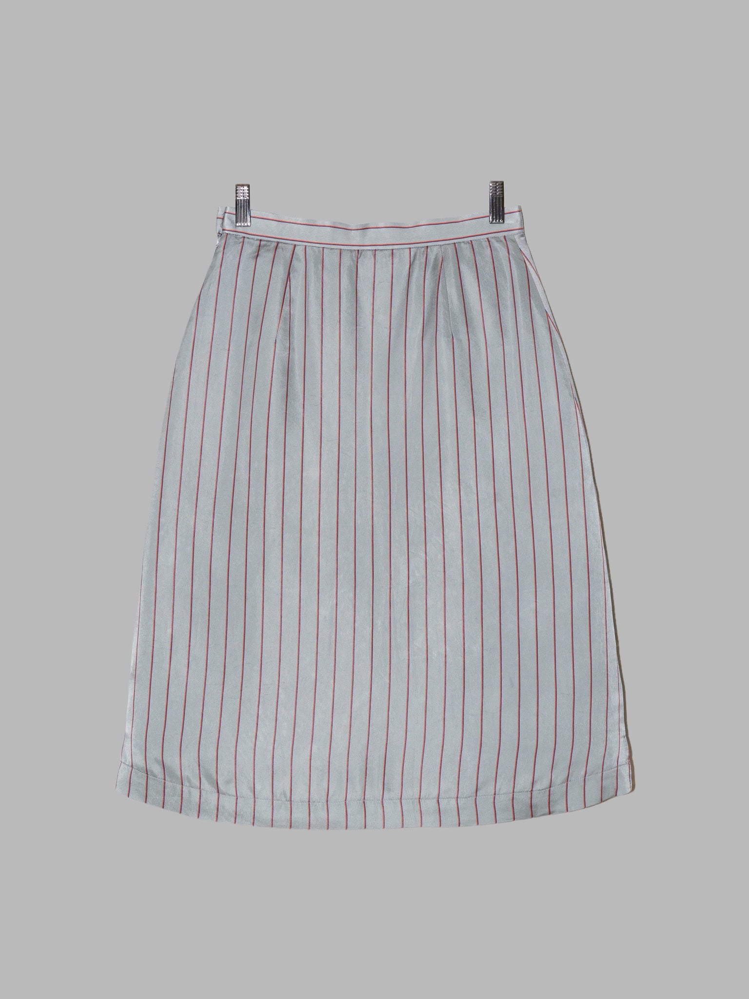Junya Watanabe Comme des Garcons AW1999 striped silver cupra down skirt - M