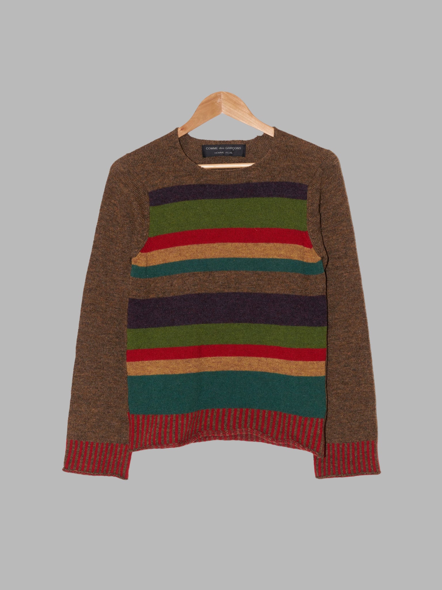 Comme des Garcons Homme Plus AW1996 brown multicolour striped wool jumper
