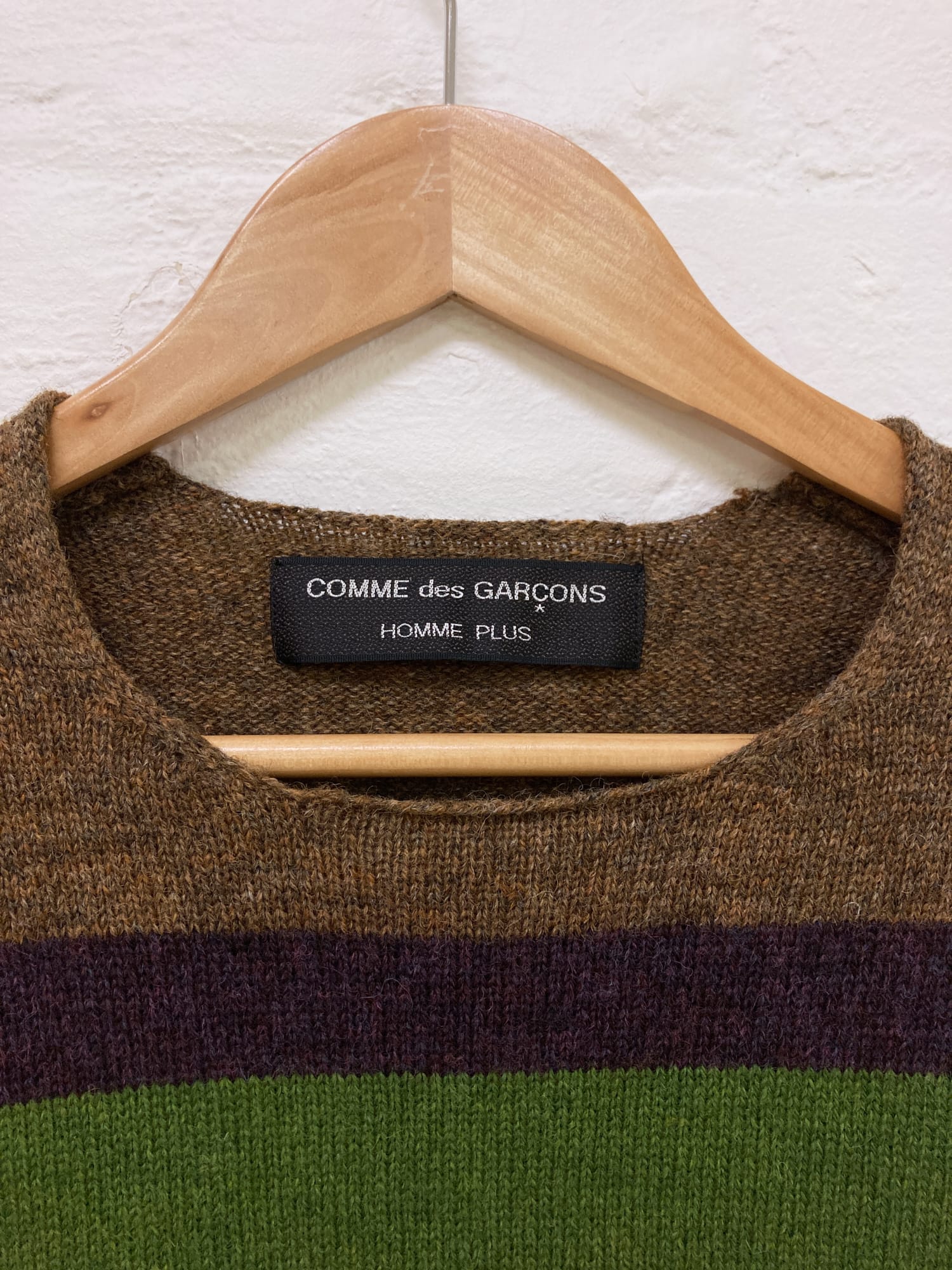 Comme des Garcons Homme Plus AW1996 brown multicolour striped wool jumper