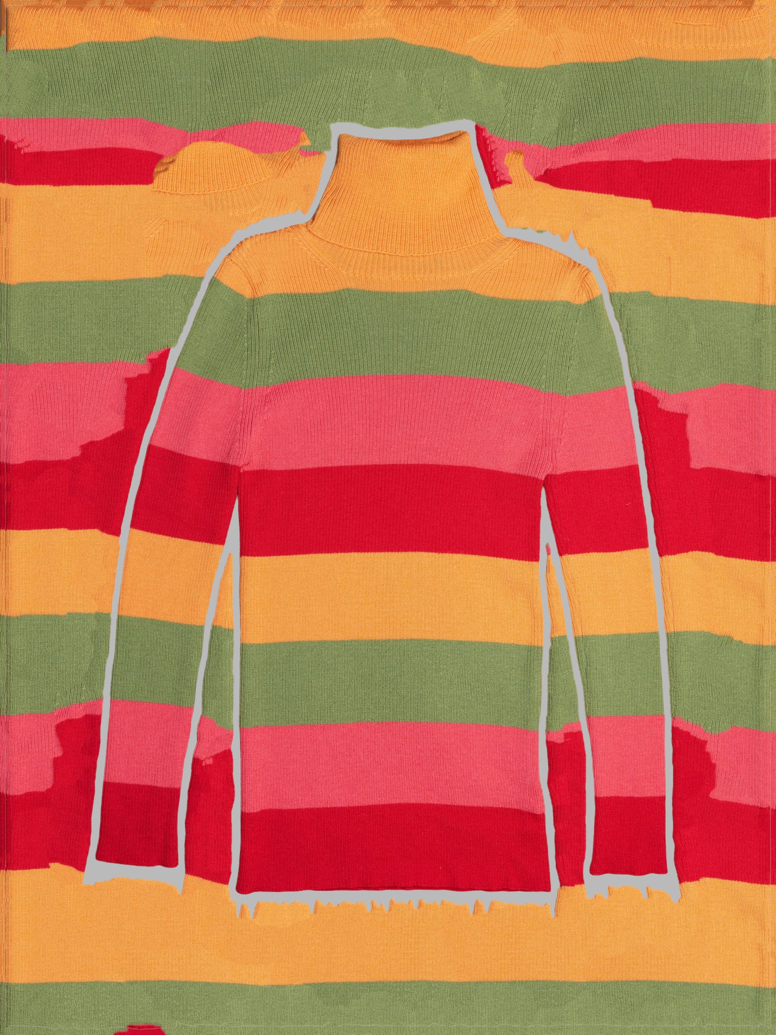 Junya Watanabe Comme des Garcons AW2004 multicolour striped wool turtleneck