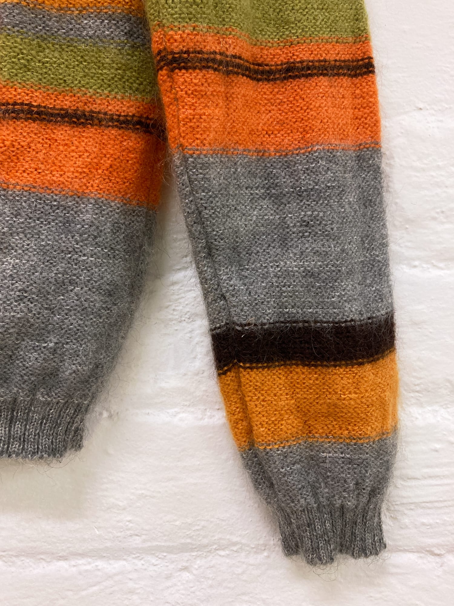 Vivienne Tam grey orange multicolour embroidered wool turtleneck - sz 0 XS S