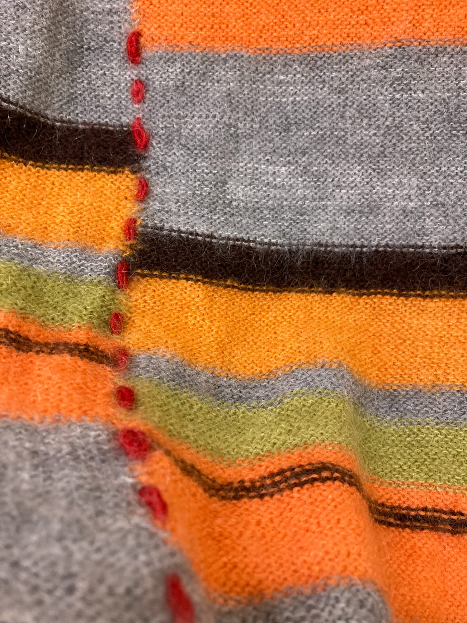 Vivienne Tam grey orange multicolour embroidered wool turtleneck - sz 0 XS S
