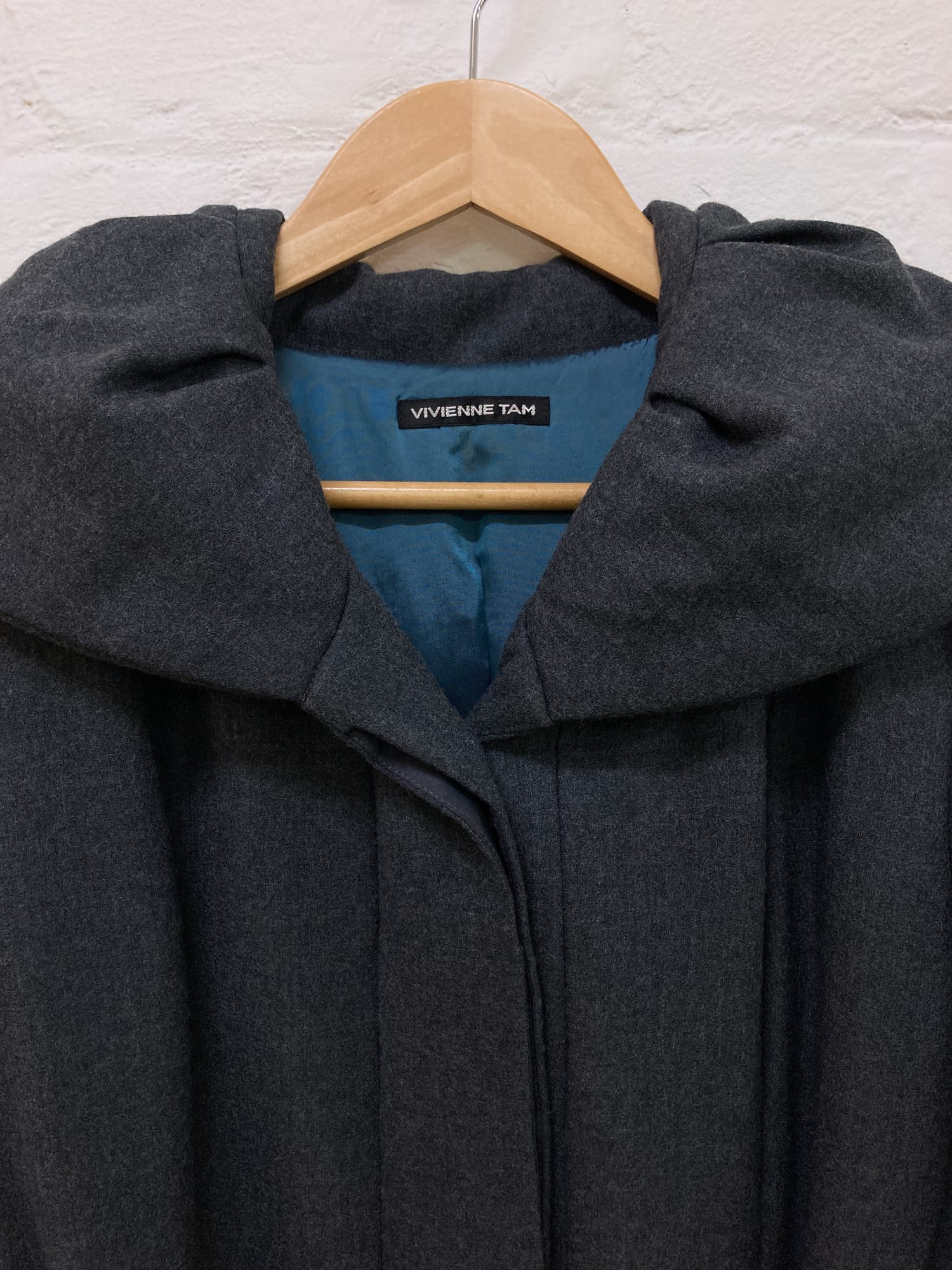 Vivienne Tam padded grey puffy collar coat - sample
