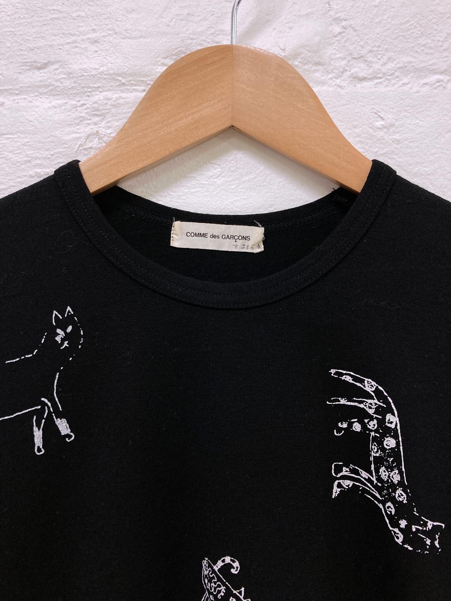 Comme des Garcons AW1989 black wool long sleeve cat top – Filter store