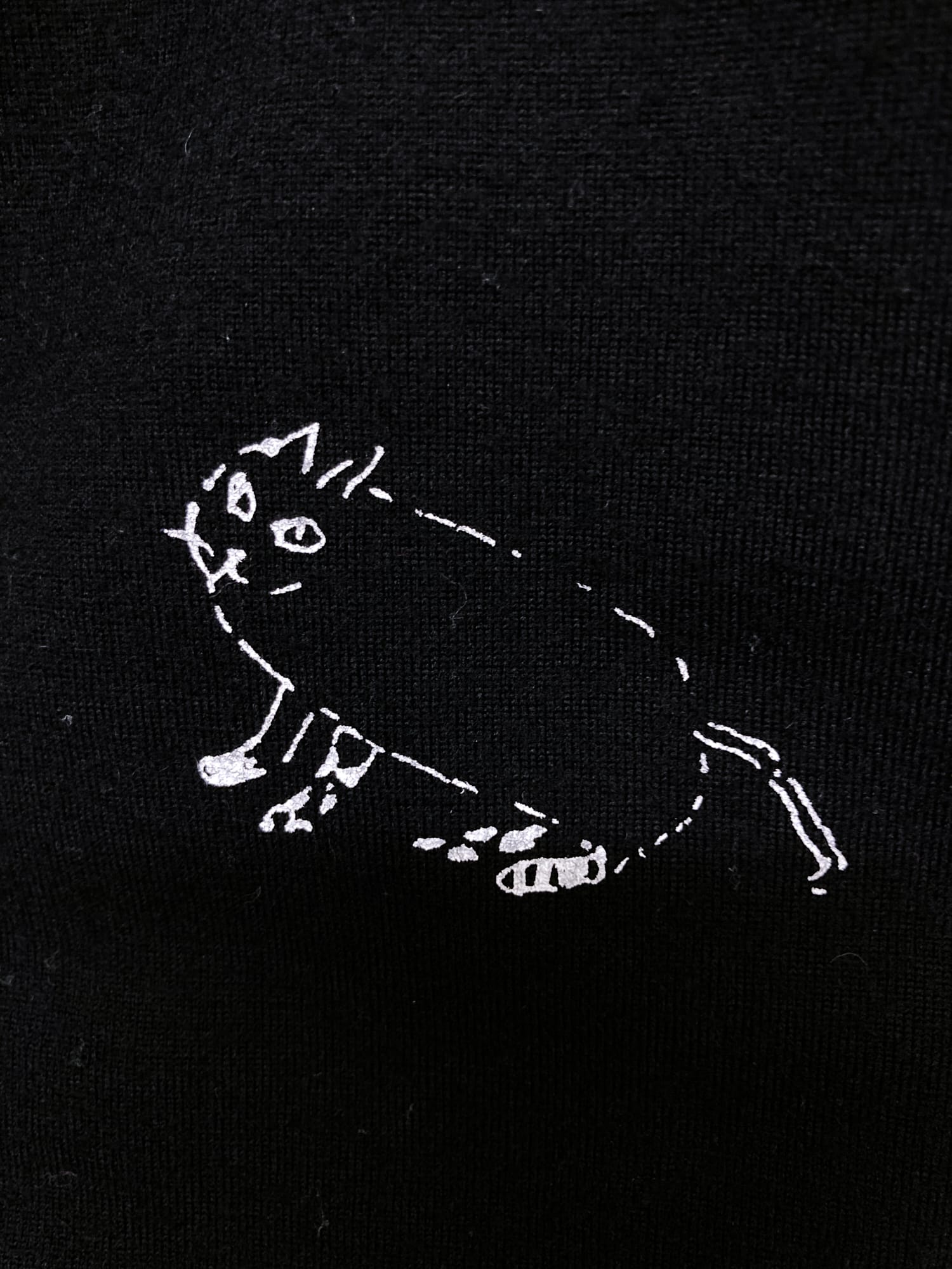 Comme des Garcons AW1989 black wool long sleeve cat top