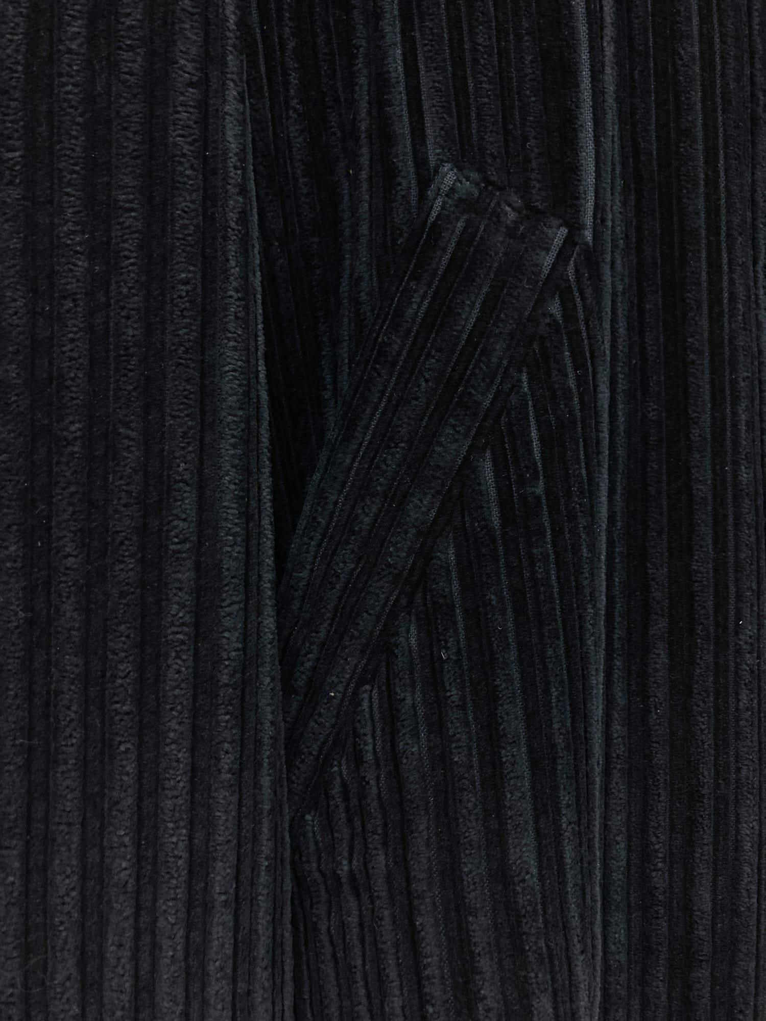 Pashu Shin Hosokawa 1980s black cotton corduroy double breasted coat - M