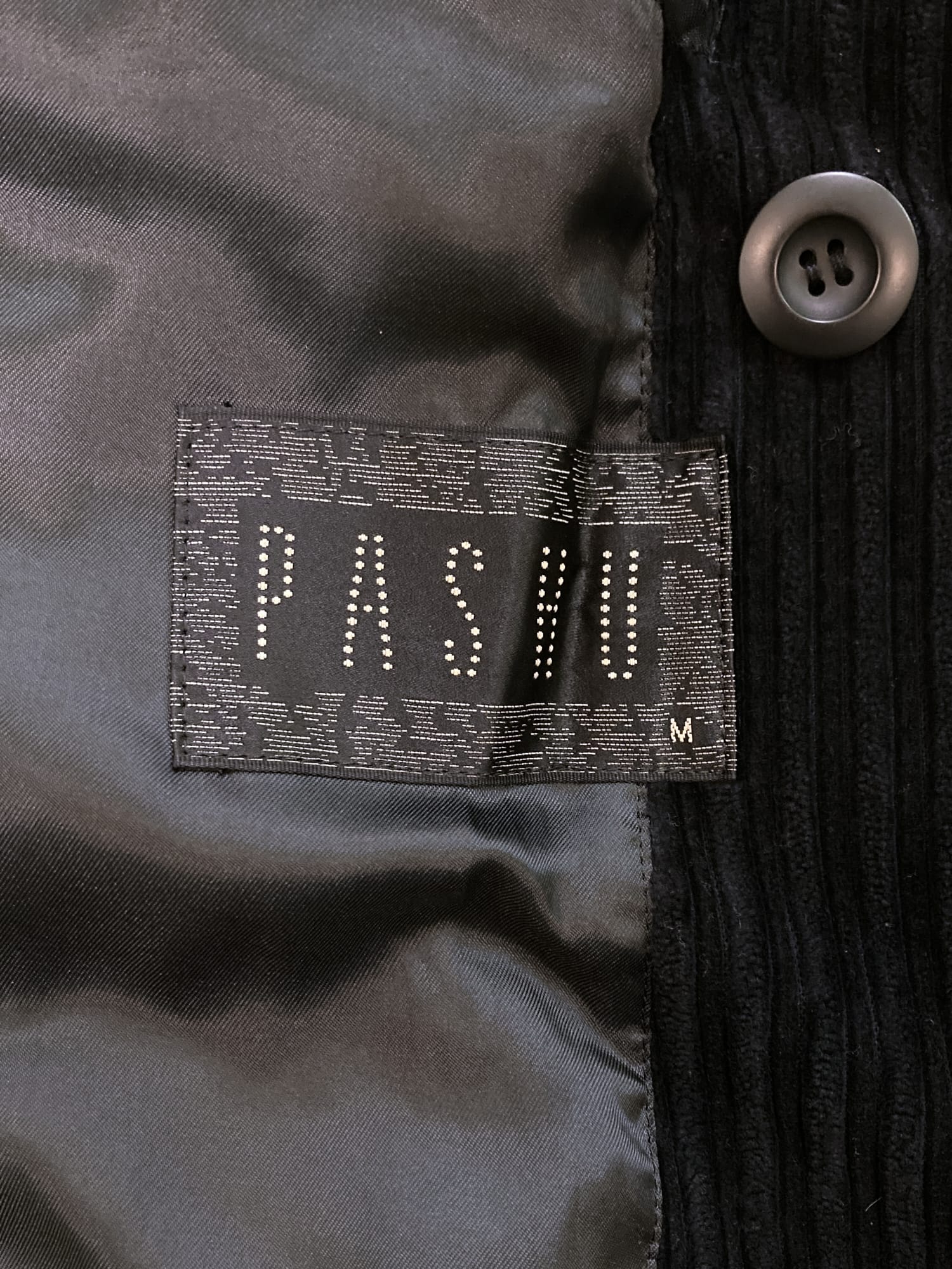 Pashu Shin Hosokawa 1980s black cotton corduroy double breasted 