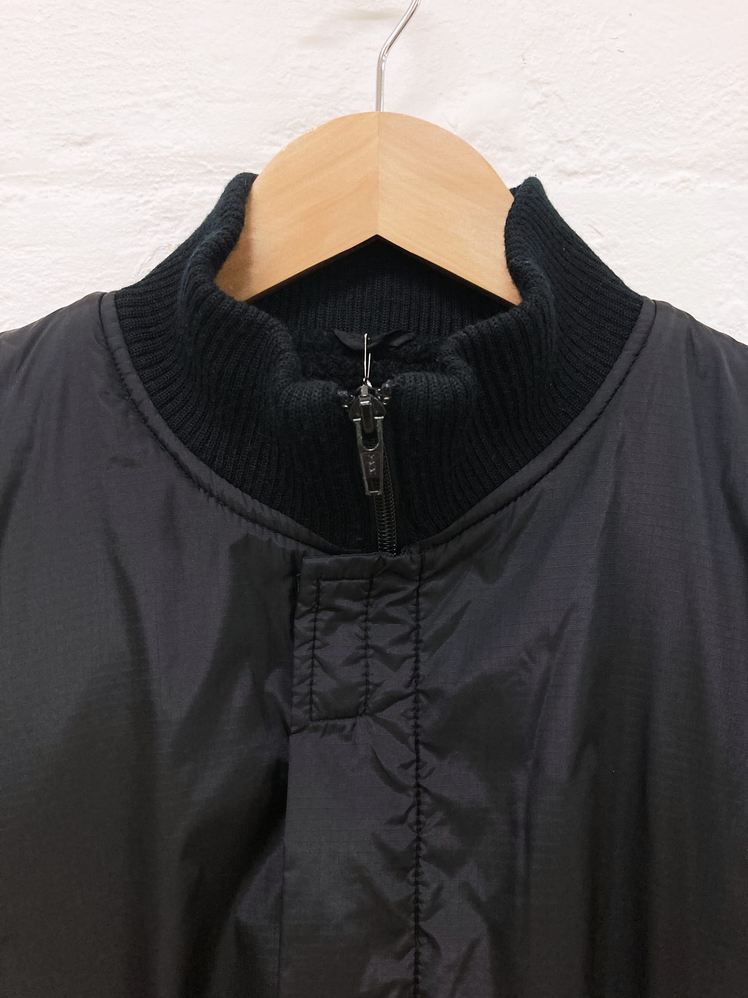 Yohji Yamamoto Y’s for living black nylon fleece lined bomber jacket